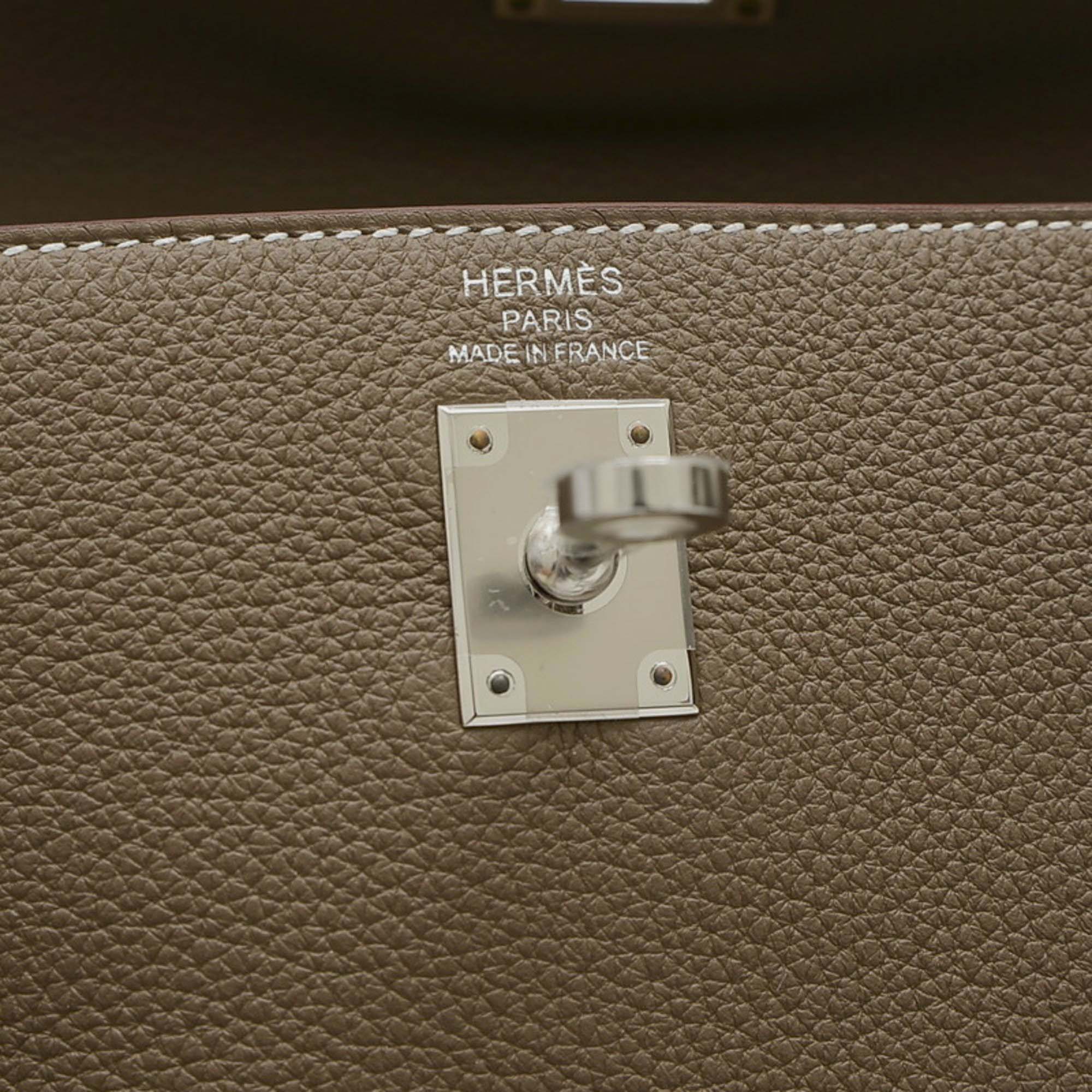 Hermes Etoupe Togo Kelly 25 Handbag