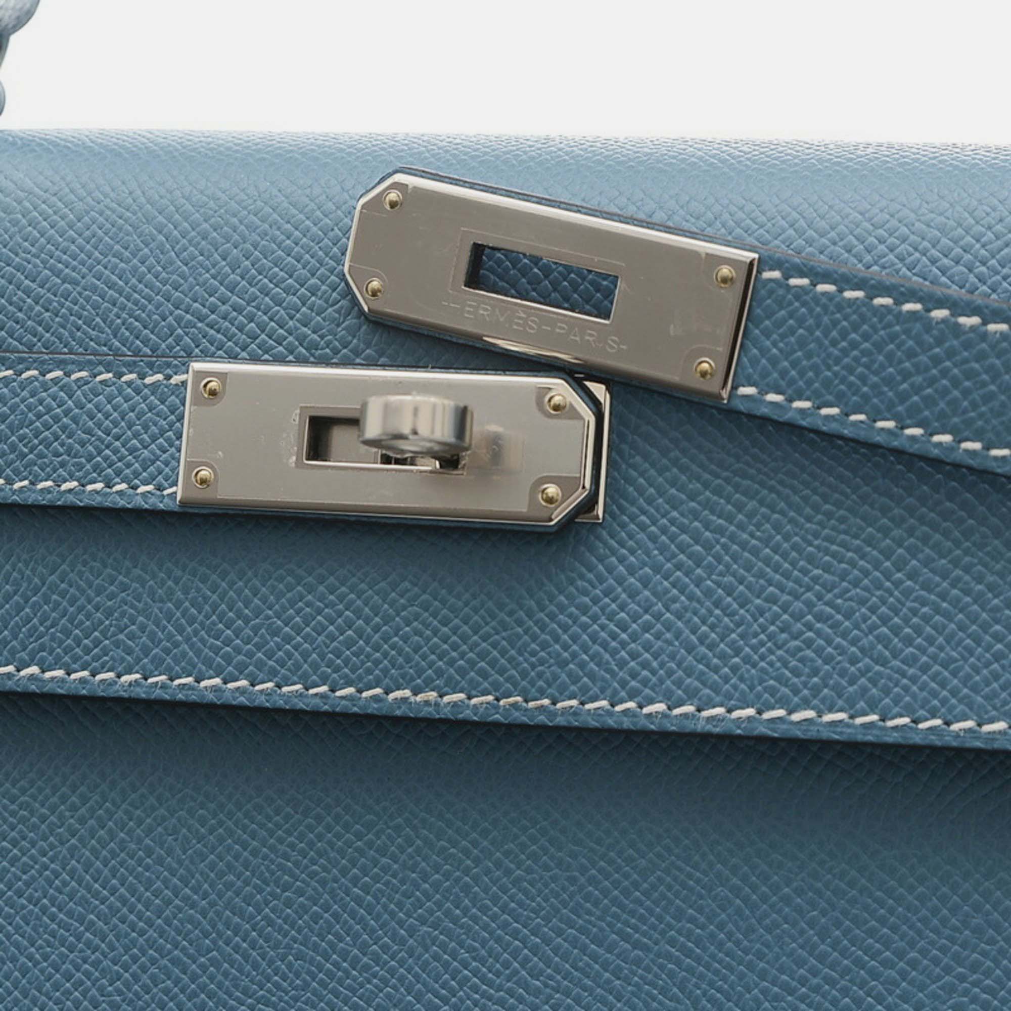 Hermes New Blue Jean Epsom Kelly 28 Handbag