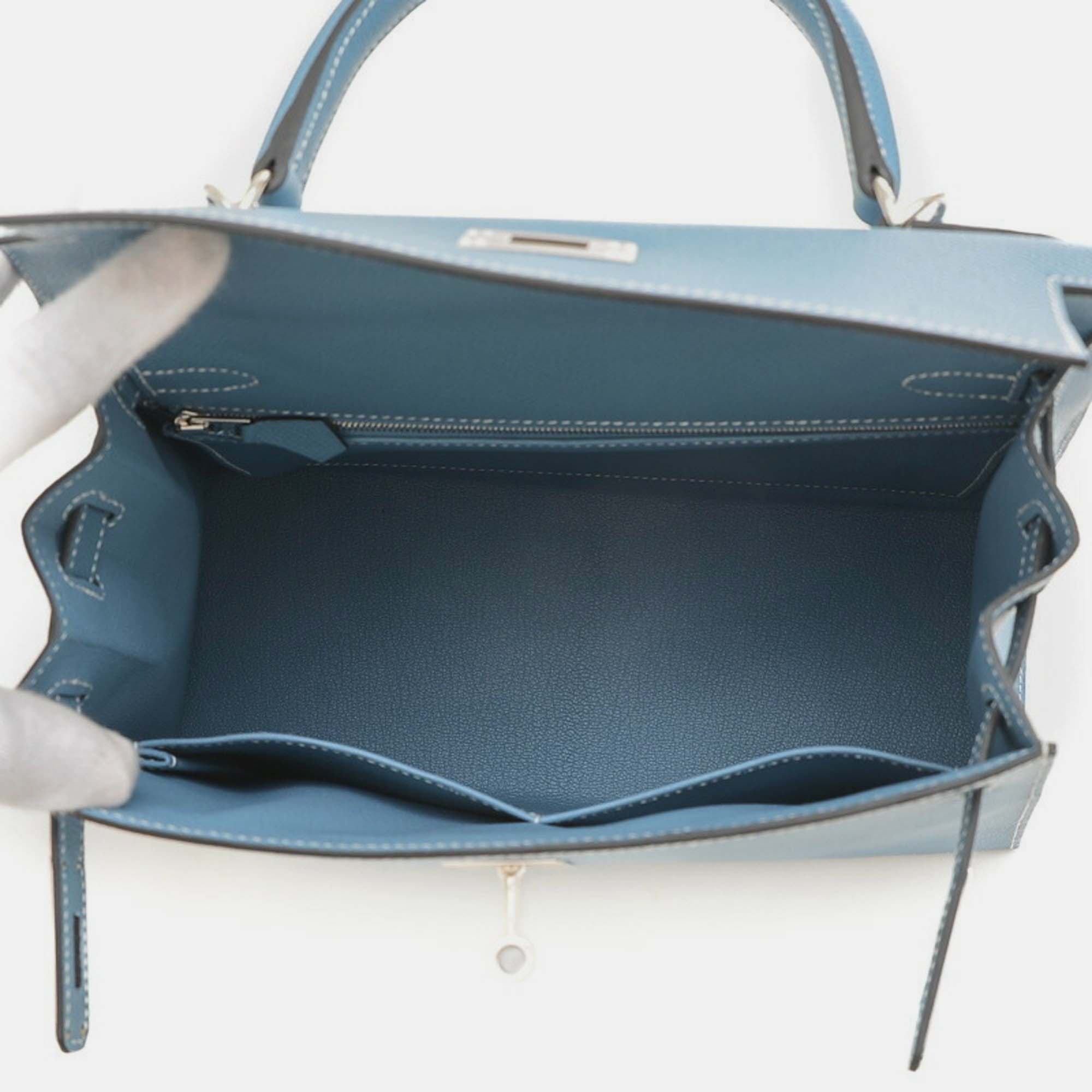 Hermes New Blue Jean Epsom Kelly 28 Handbag