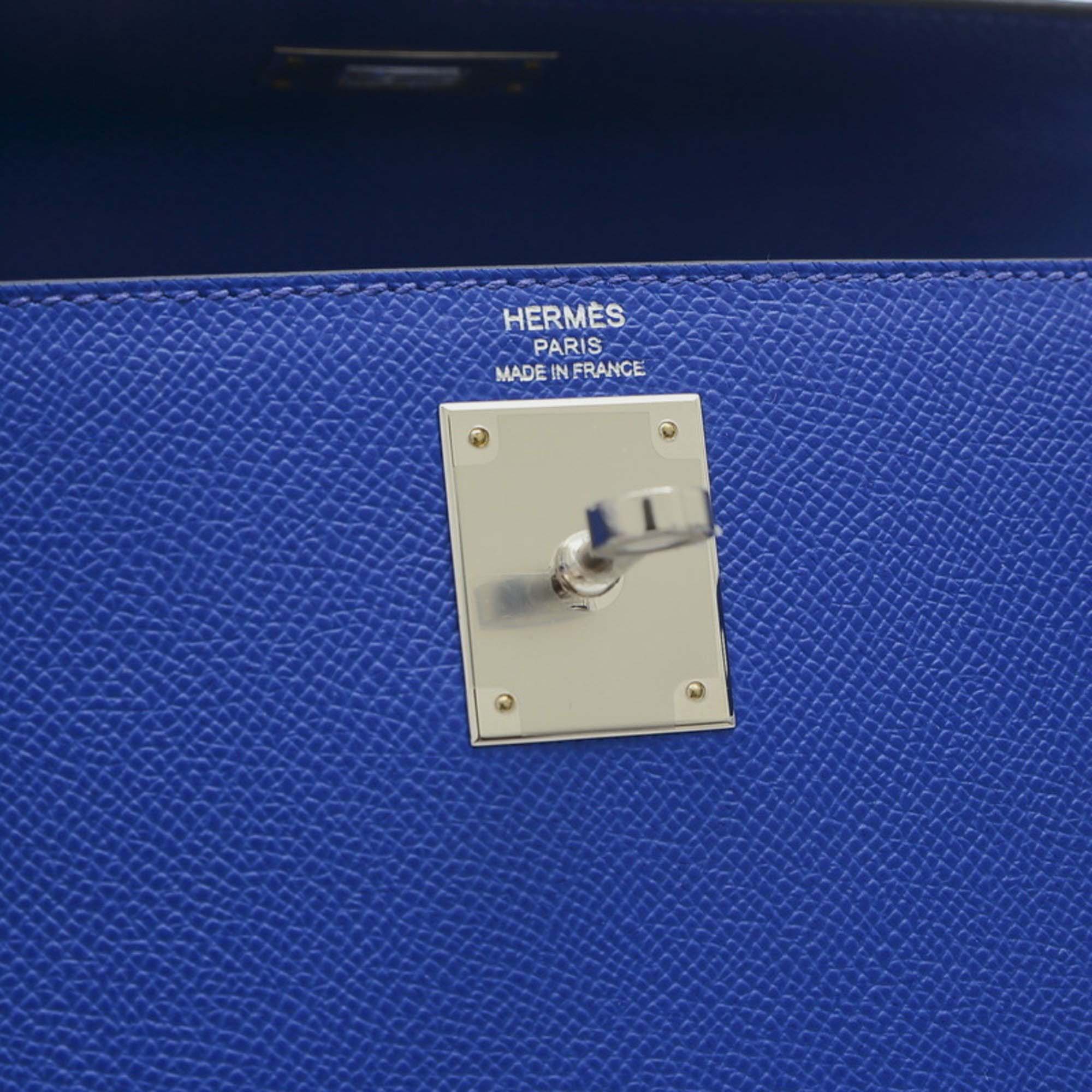 Hermes Blue Electric Epsom Kelly 28 Handbag