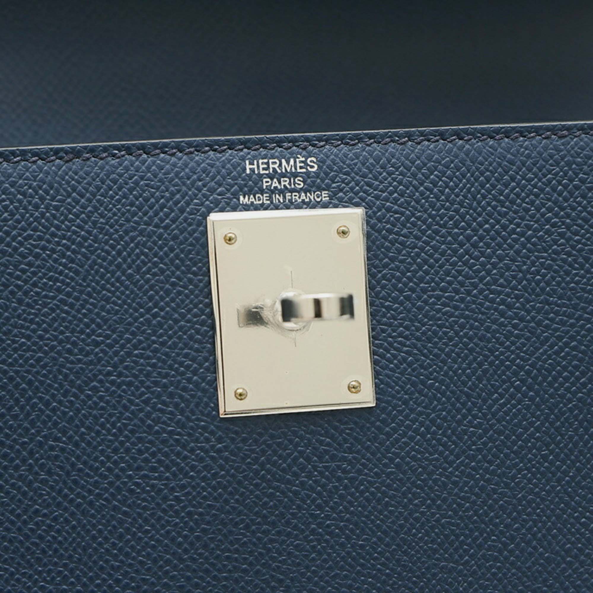 Hermes Deep Blue Epsom Kelly 28 Handbag