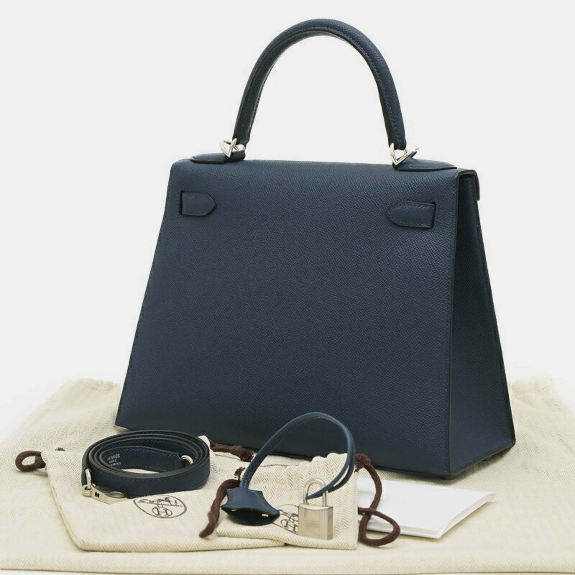 Hermes Deep Blue Epsom Kelly 28 Handbag