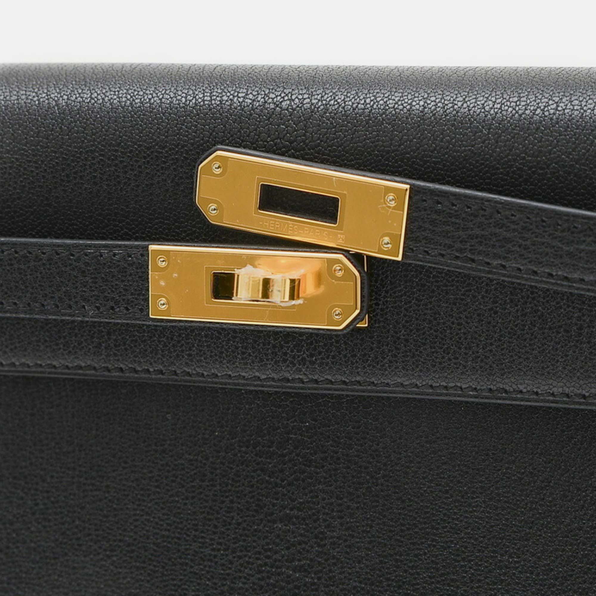 Hermes Black Chevre Shamquila Kelly Elan Handbag