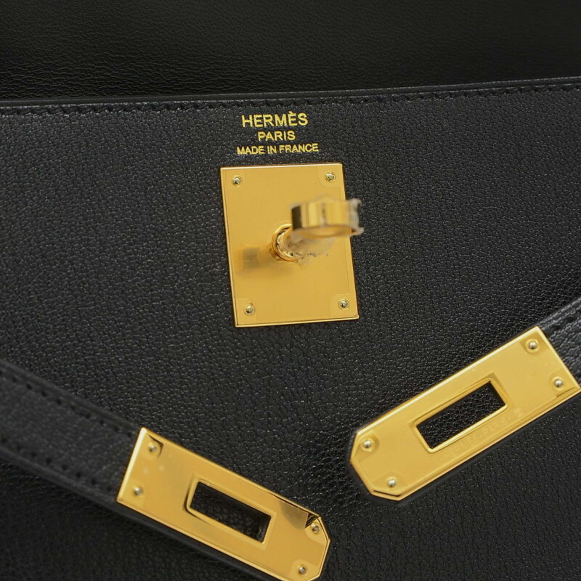 Hermes Black Chevre Shamquila Kelly Elan Handbag