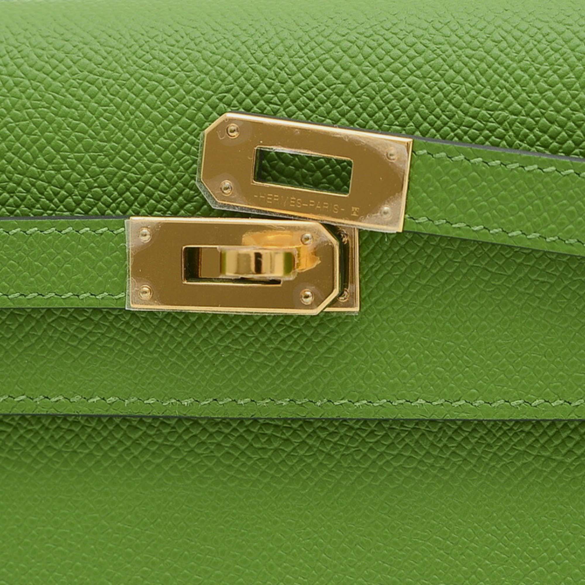 Hermes Traceage Epsom Vert Yucca Kelly To Go Shoulder Bag