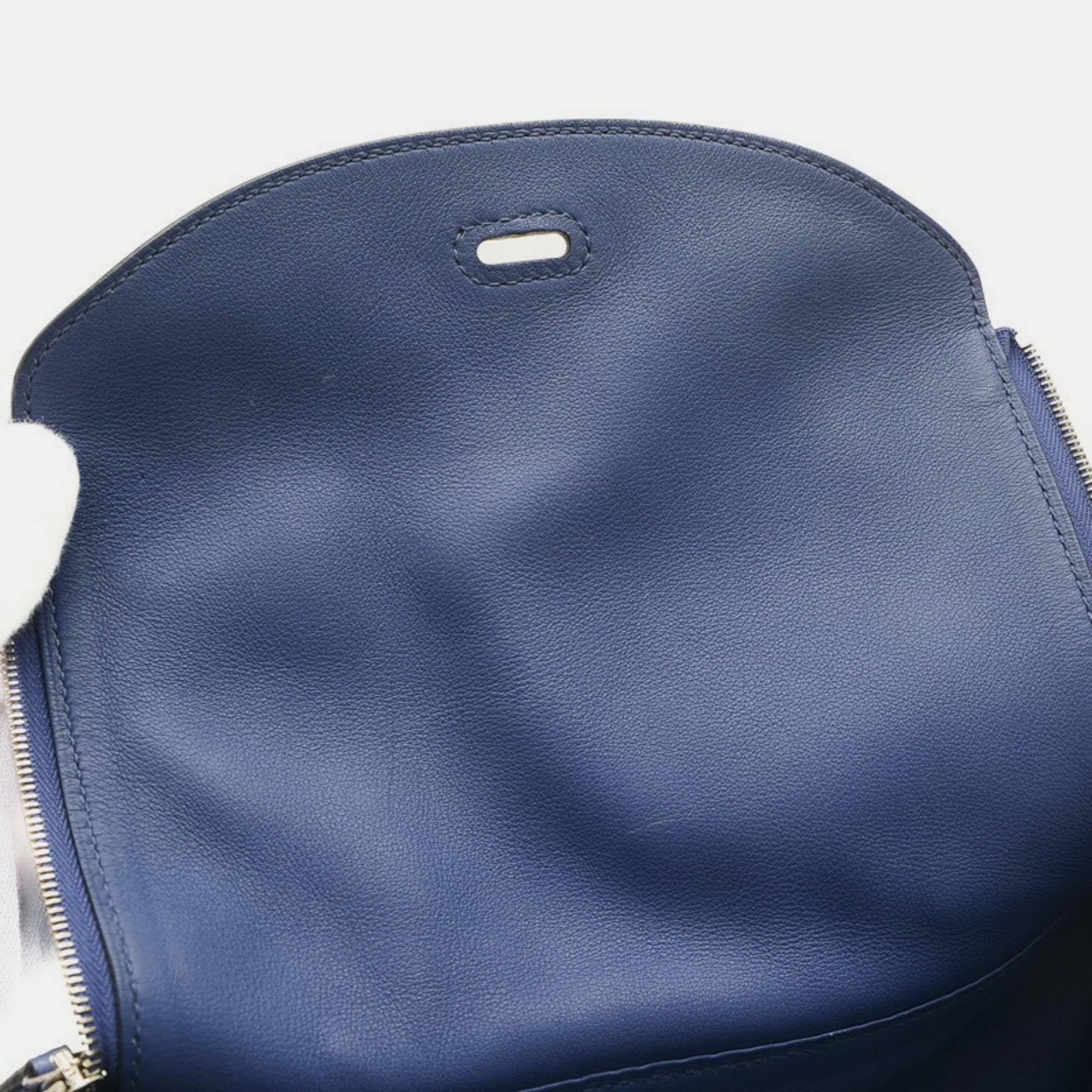 Hermes Blue Brighton Traceage Swift Lindy 26 Handbag