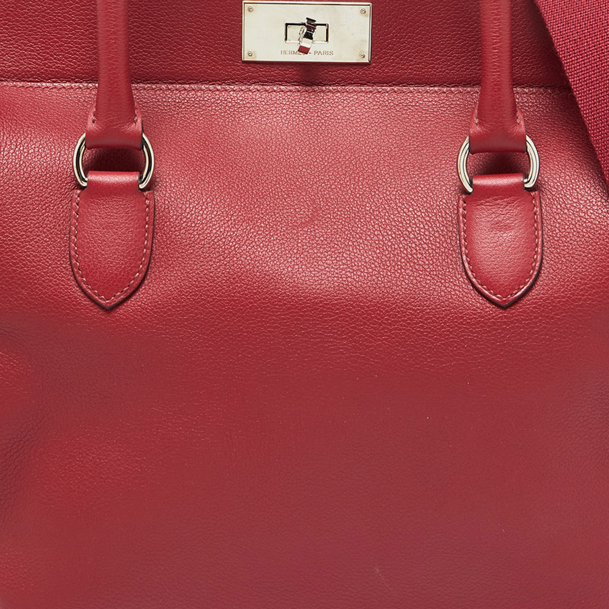 Hermès Ruby Ever Color Leather Palladium Toolbox 26 Bag