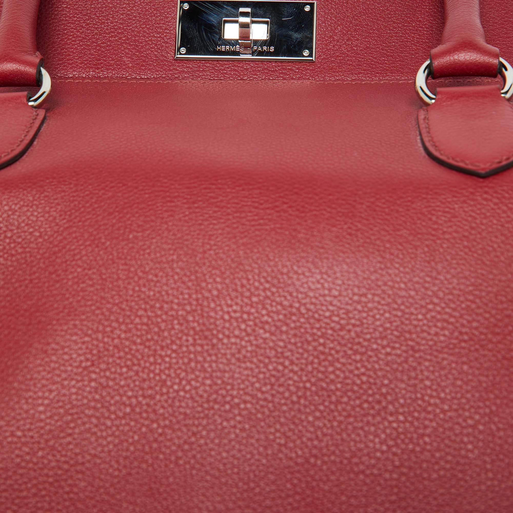 Hermès Ruby Ever Color Leather Palladium Toolbox 26 Bag