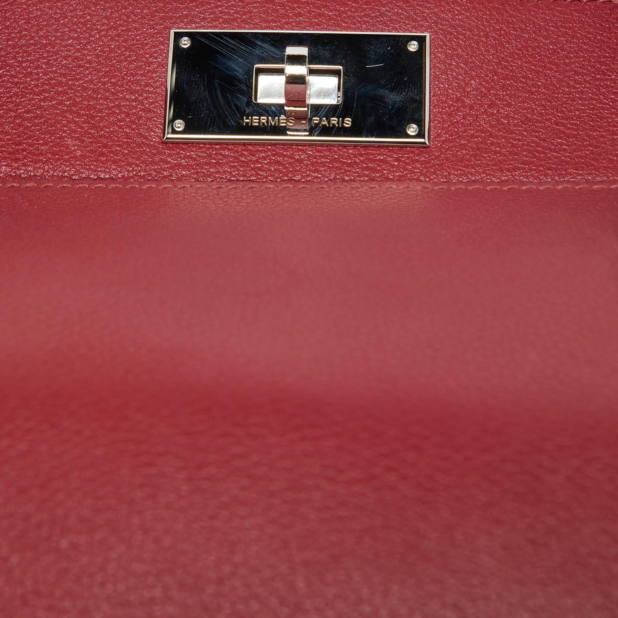 Hermès Ruby Ever Color Leather Palladium Toolbox 26 Bag