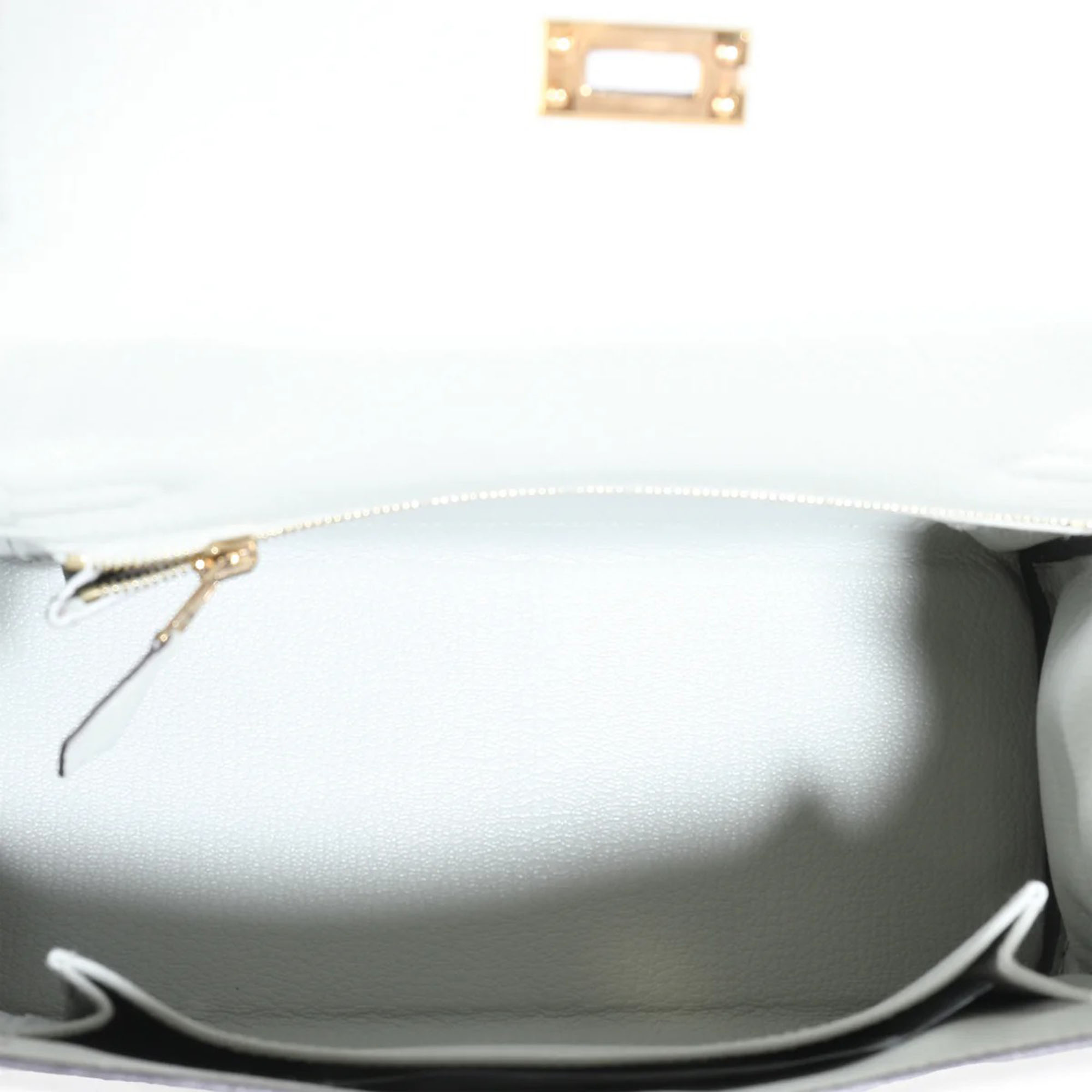 Hermes Gris Neve Togo Retourne Kelly 25 GHW Bag