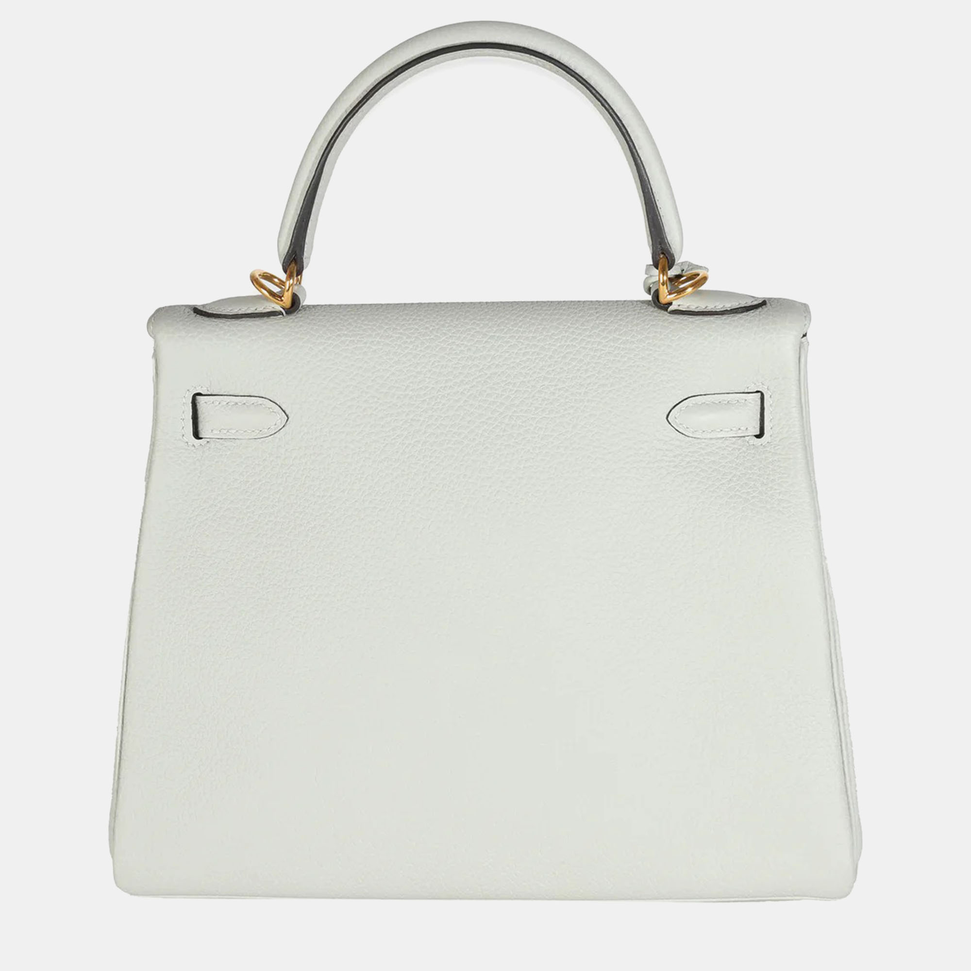 Hermes Gris Neve Togo Retourne Kelly 25 GHW Bag