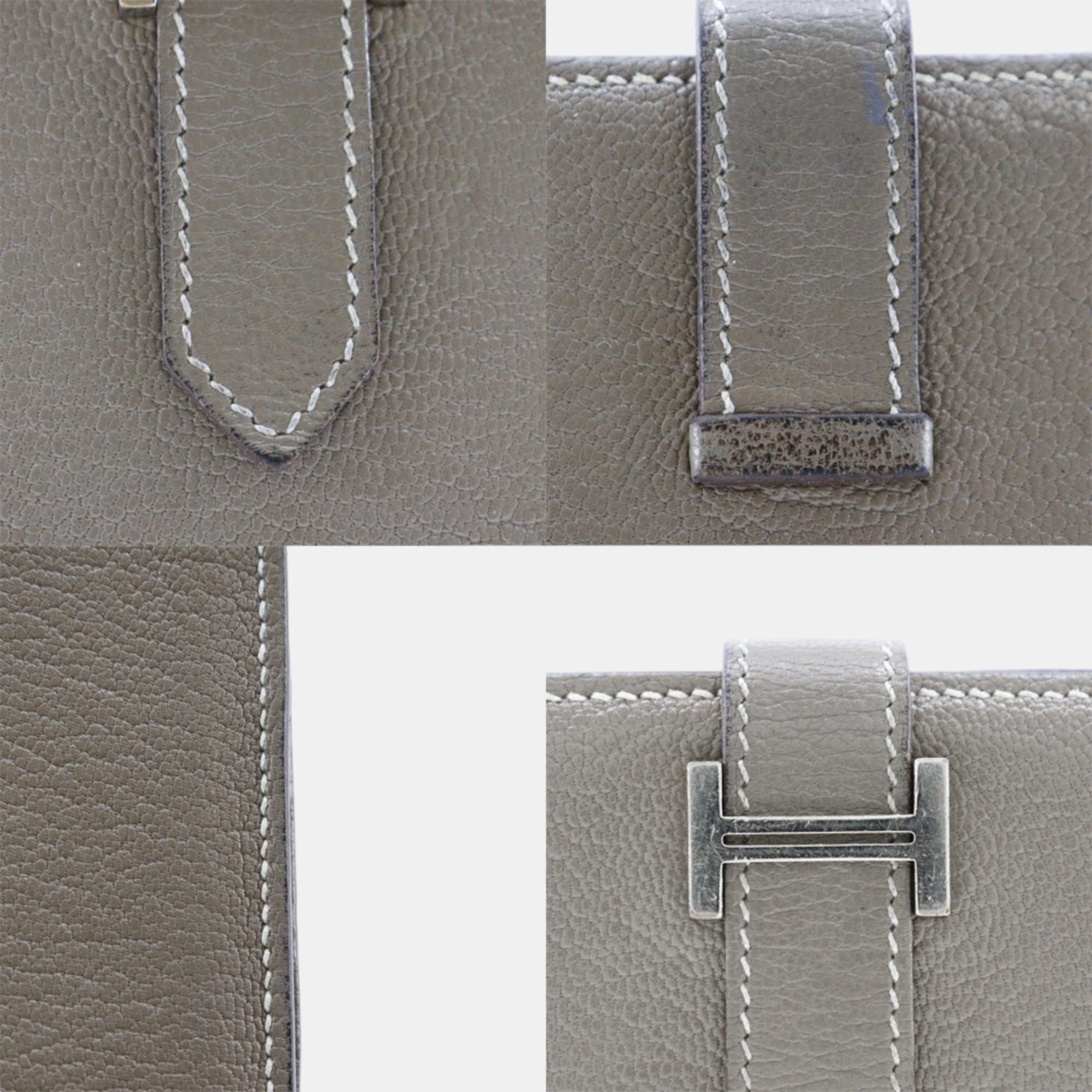 Hermes Beige Chevre Leather Bearn Wallet