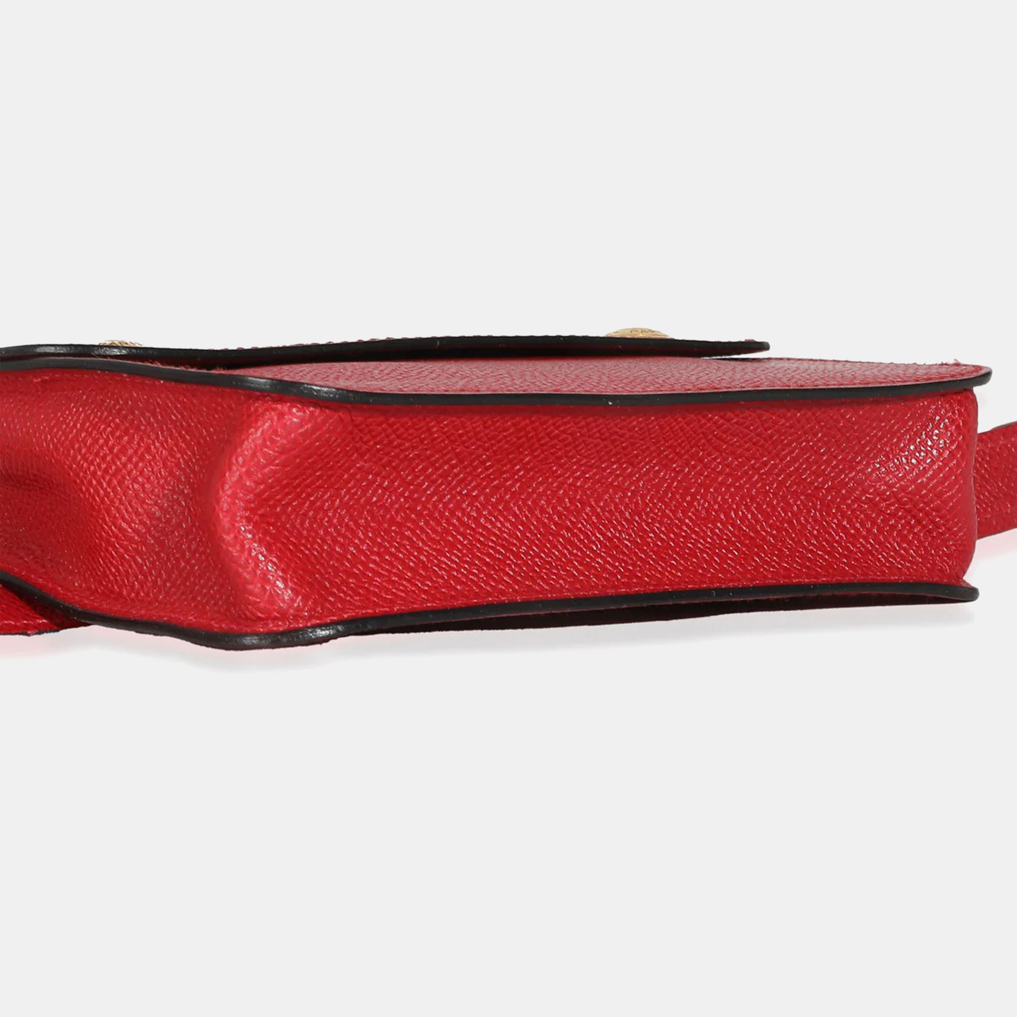 Hermes Rouge Vif Courchevel Pochette Belt Bag GHW