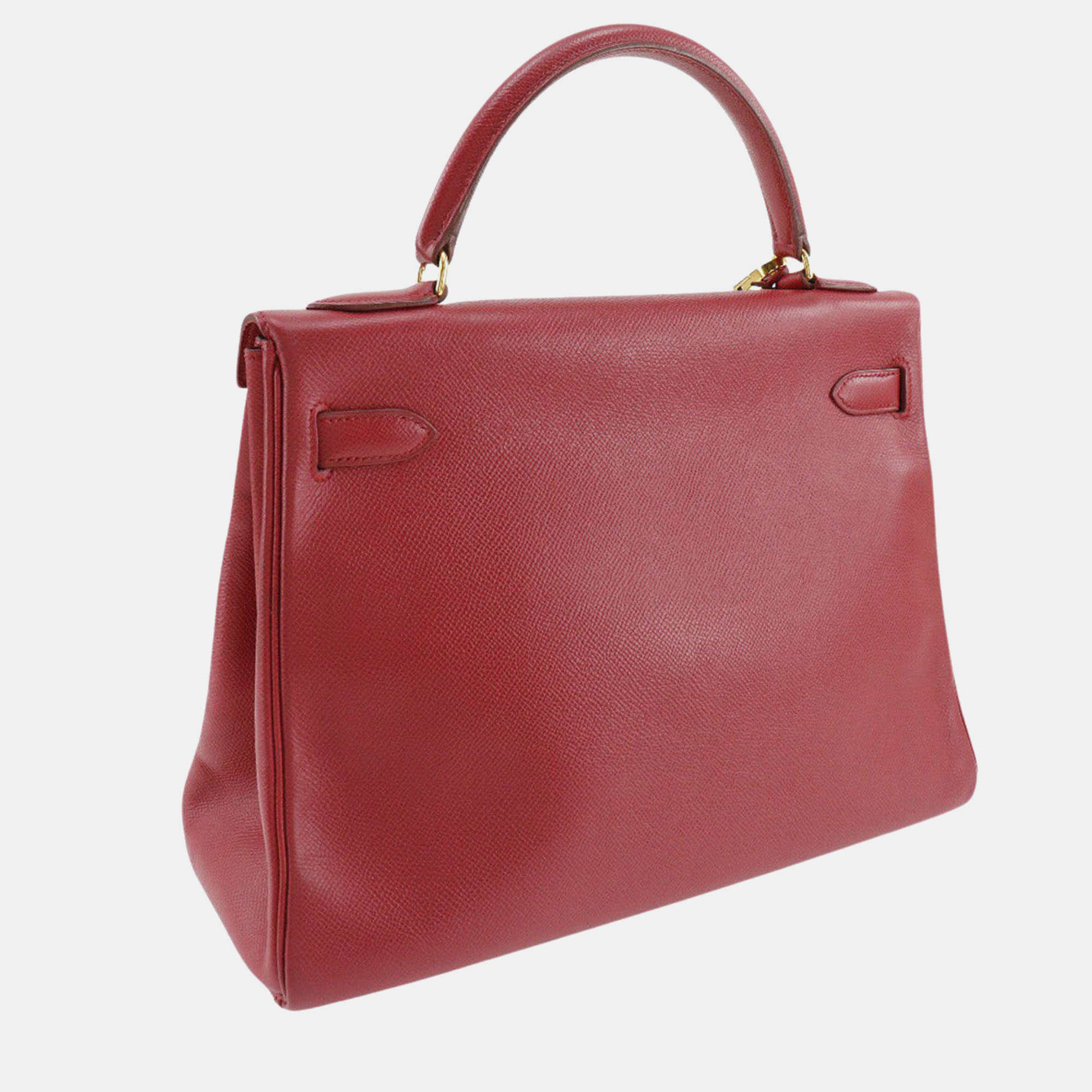 Hermes Red Courchevel Leather Kelly 32 Tote Bag