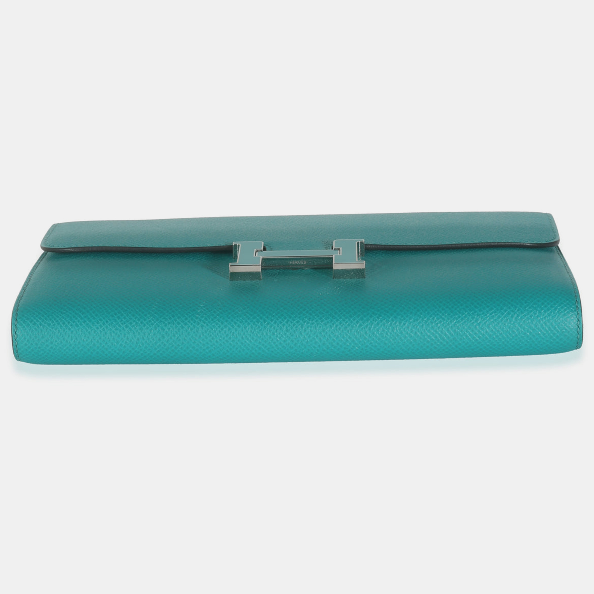 Hermes Bleu Paon Epsom Constance Long Wallet