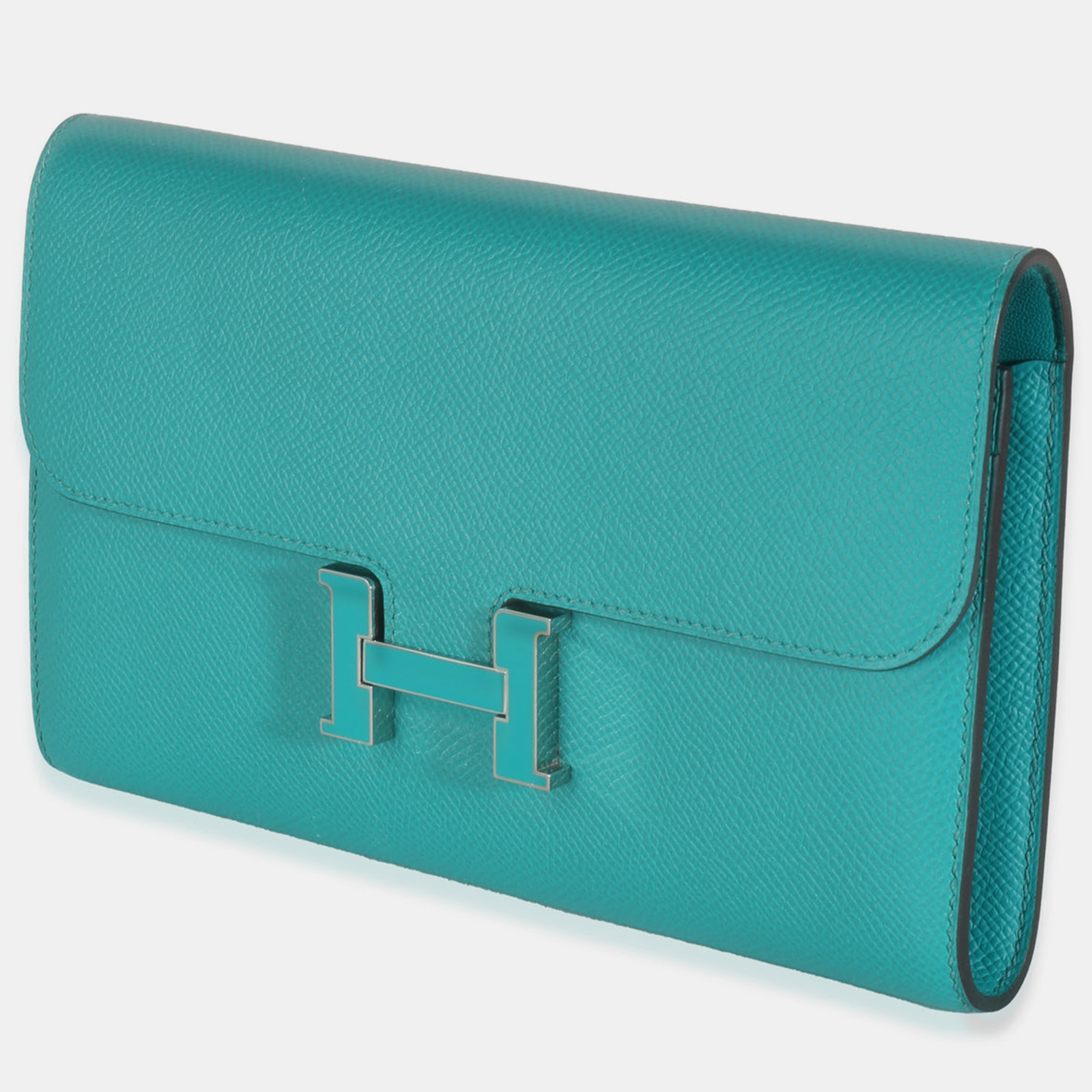 Hermes Bleu Paon Epsom Constance Long Wallet