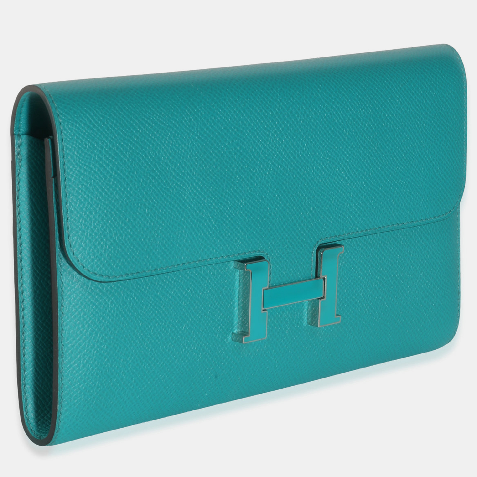 Hermes Bleu Paon Epsom Constance Long Wallet