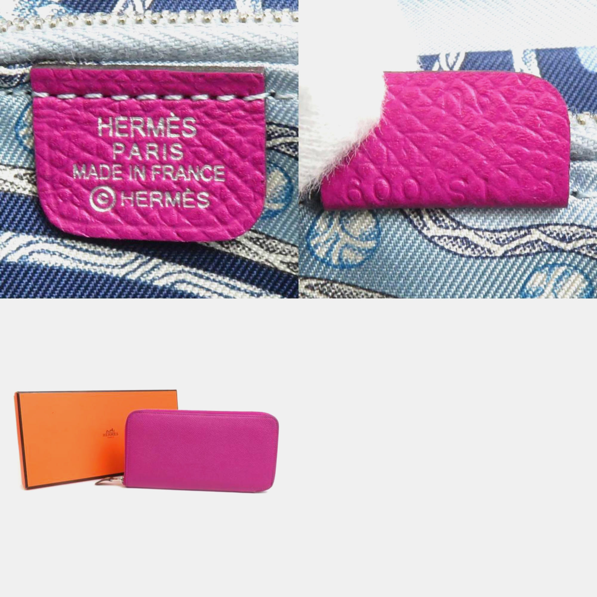 Hermes Purple Leather Silk'In Wallet