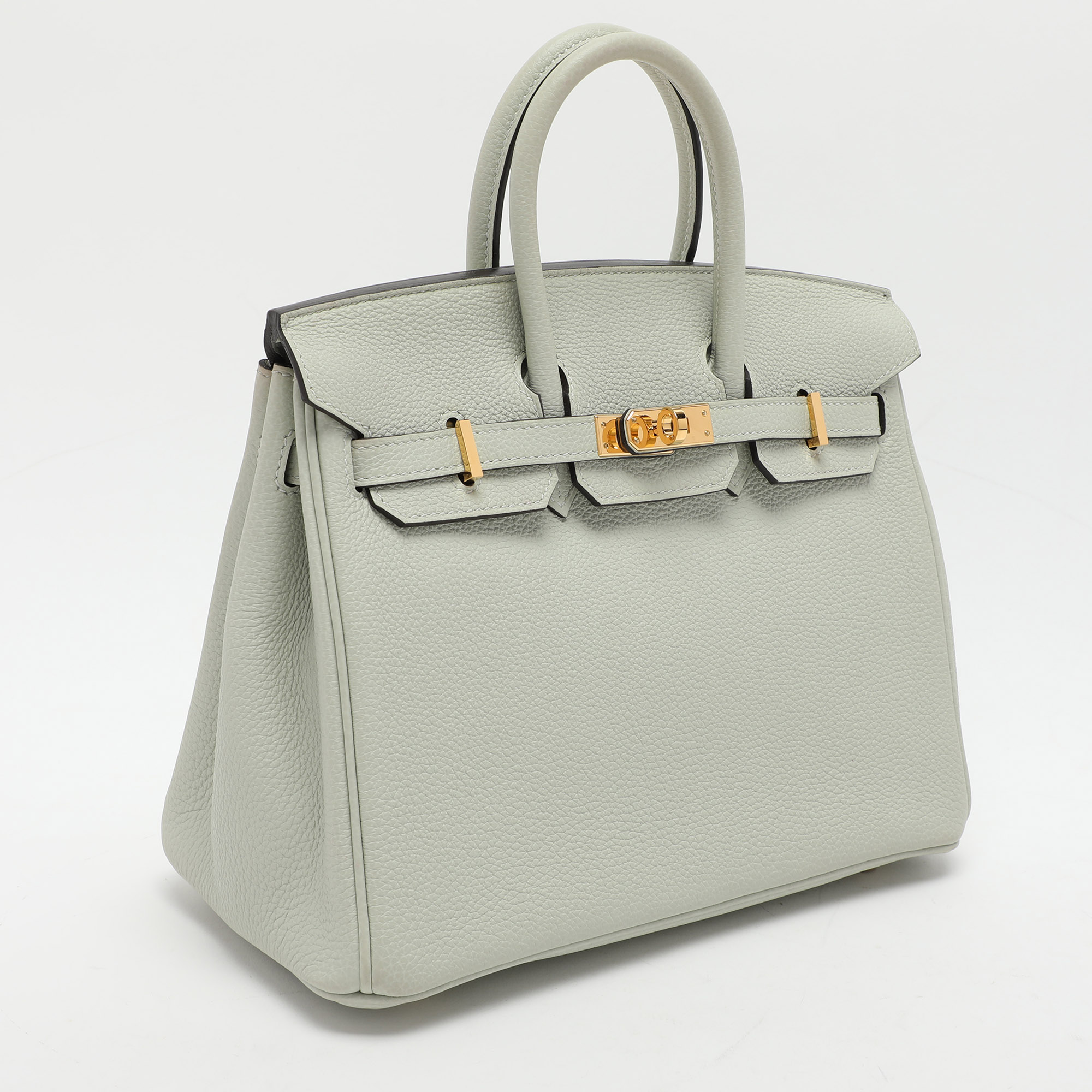 Hermes Gris Neve Togo Leather Birkin 25 Bag