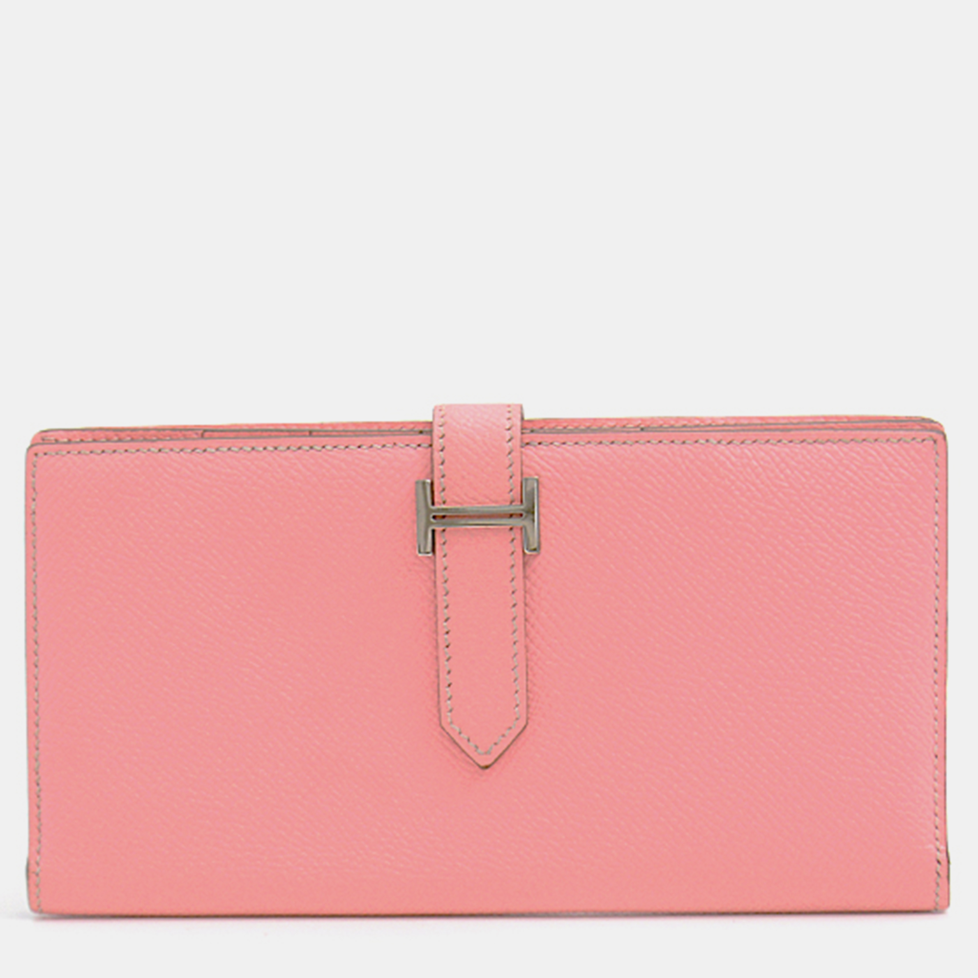 Hermes Rose Confetti Epsom Leather Bearn Wallet