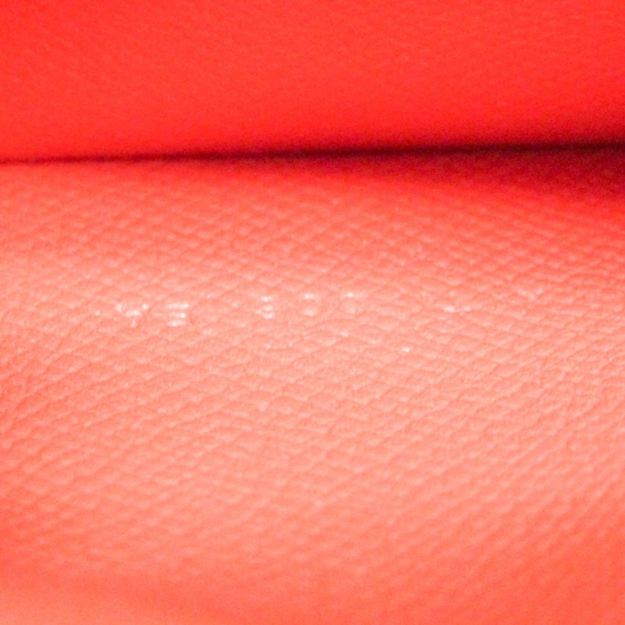 Hermes Red Epsom Leather Bearn Soufflet Wallet