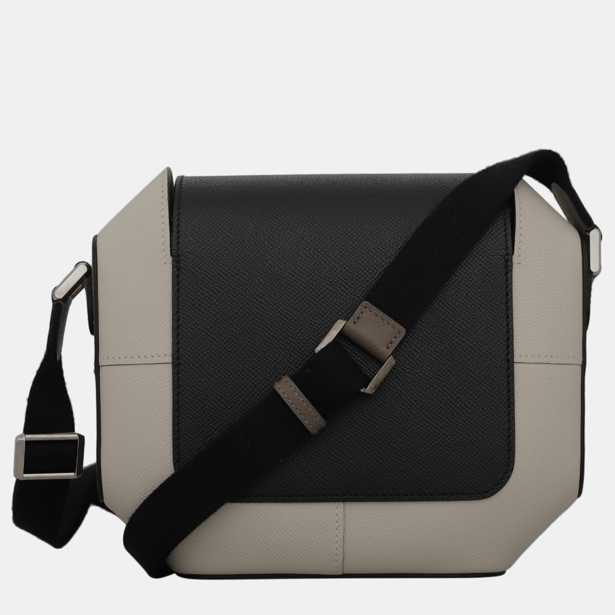 Hermes Black/ Off White/ Brown Leather Octogone 23 Bag