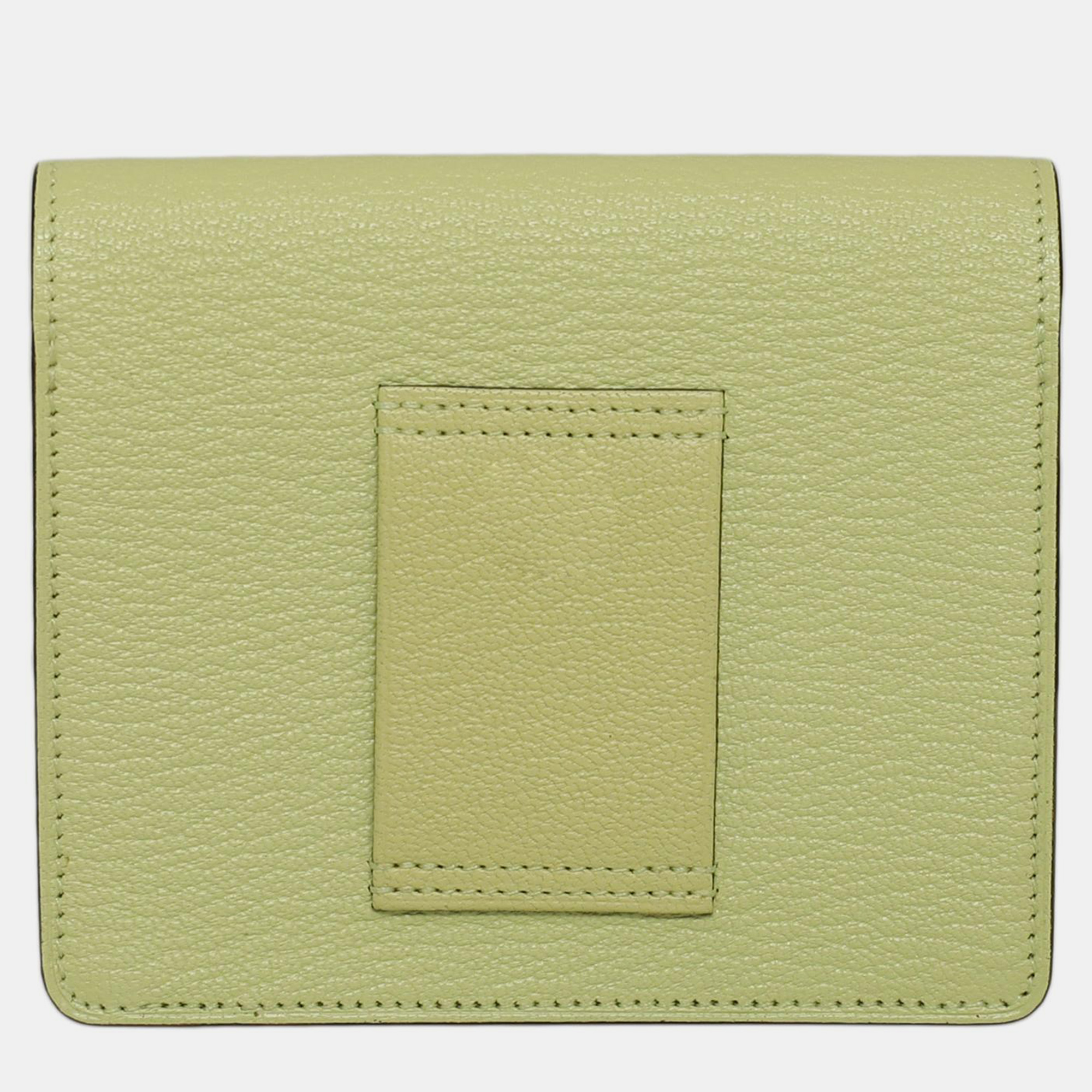 Hermes Jaune Bourgeon Chevre Roulis Slim Wallet