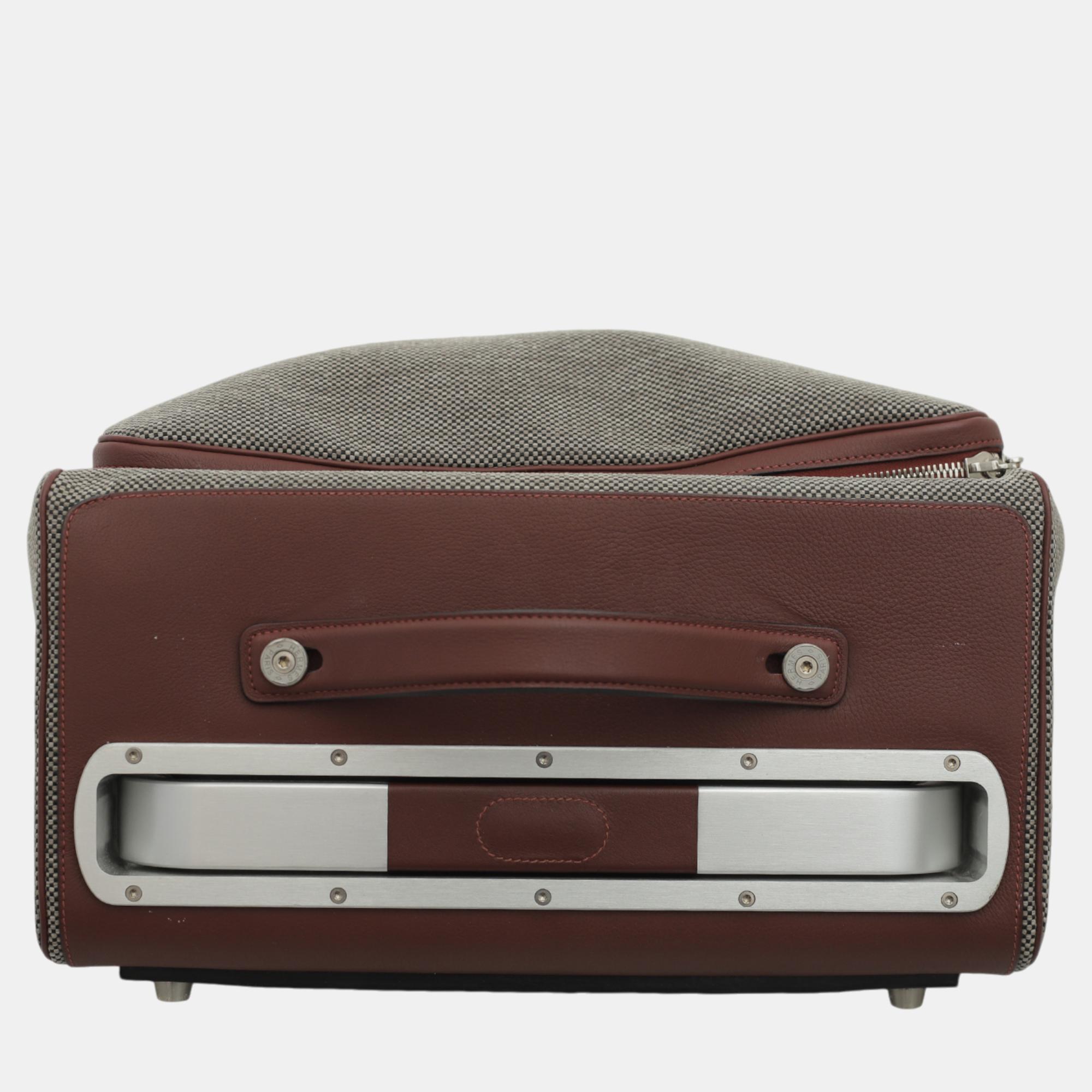 Hermes Grey/Brown Caleche Express Luggage