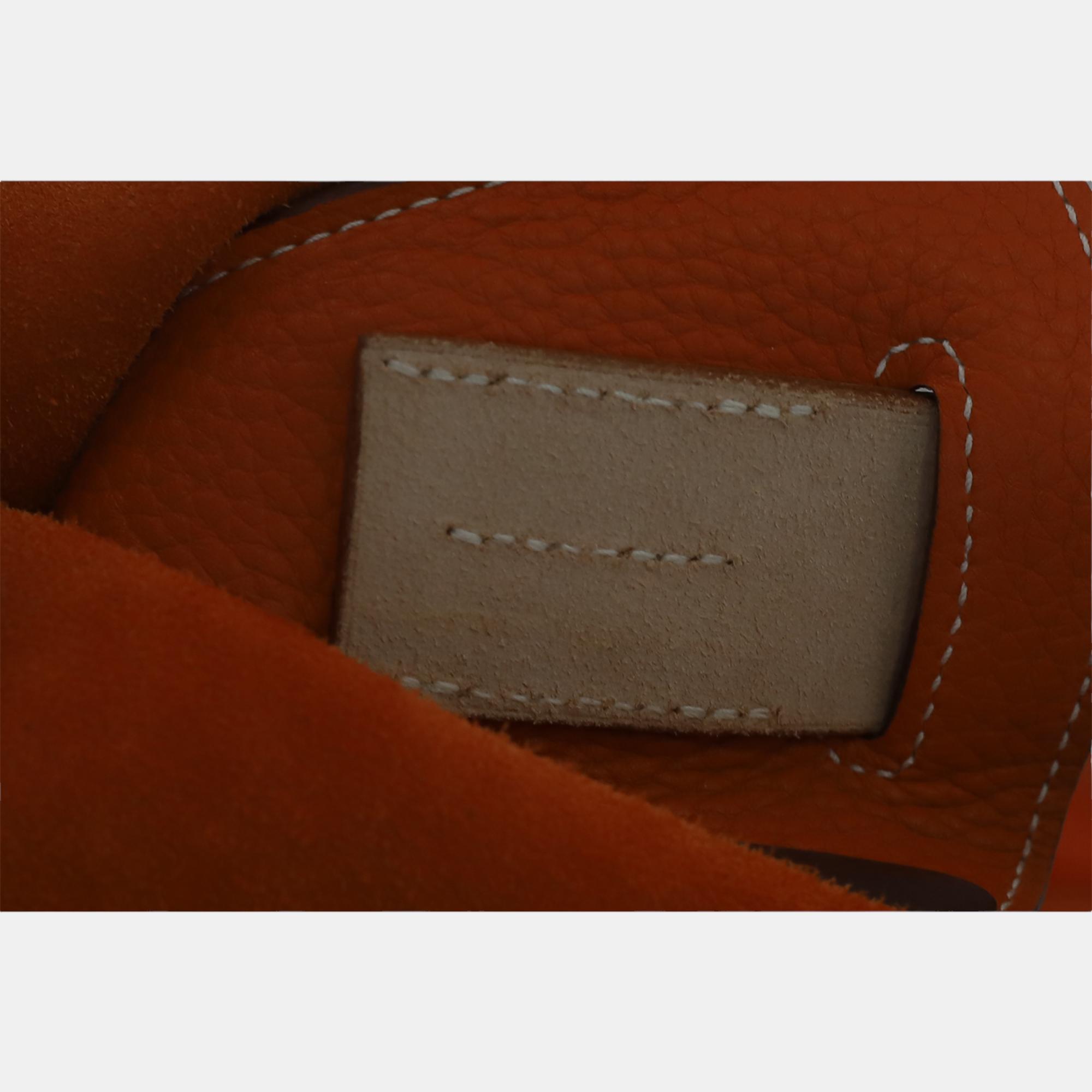 Hermes Orange/Brown Swift And Clemence Leather Virevolte 29 Bag