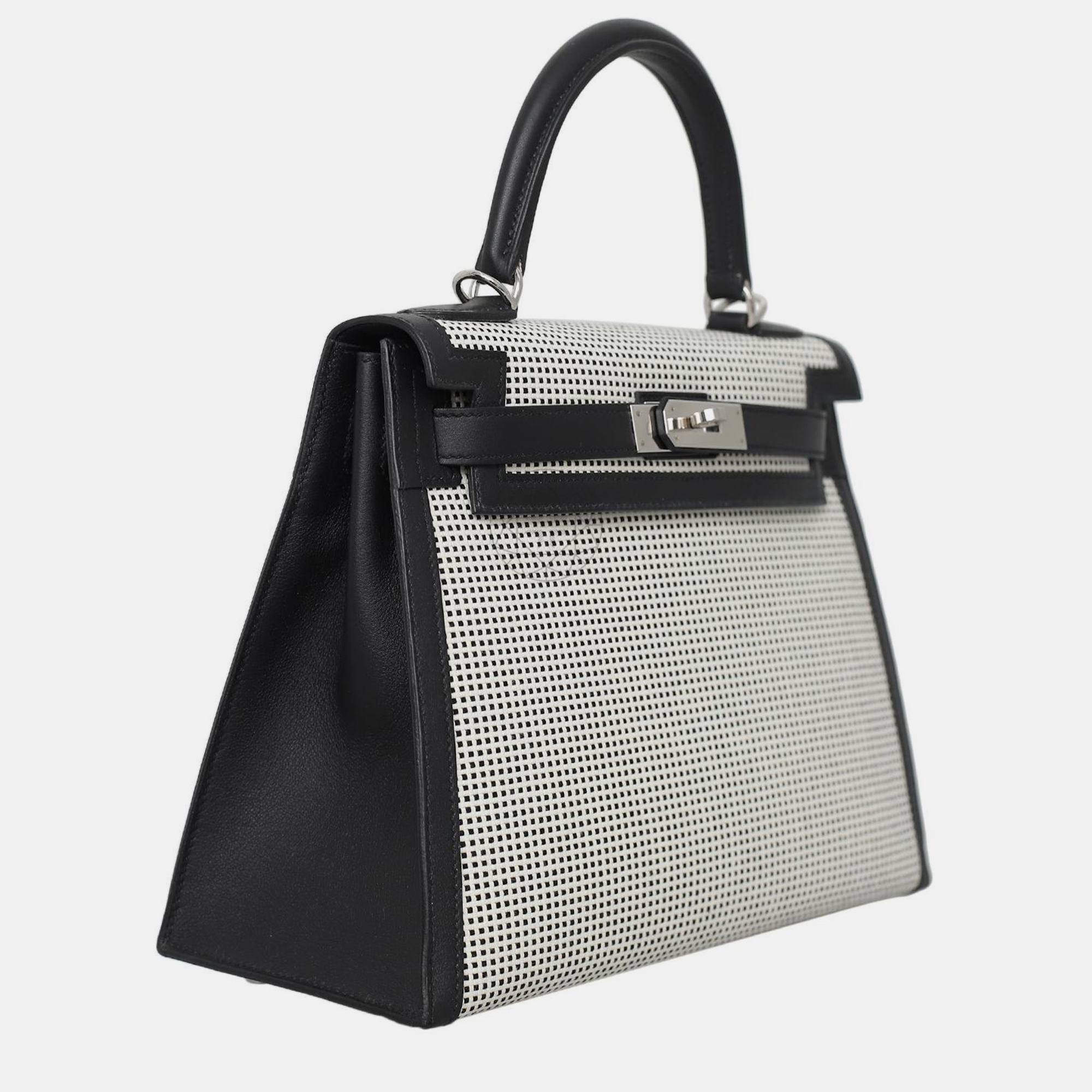 Hermes Toile Quadrille / Swift Kelly 28 Sellier Bag