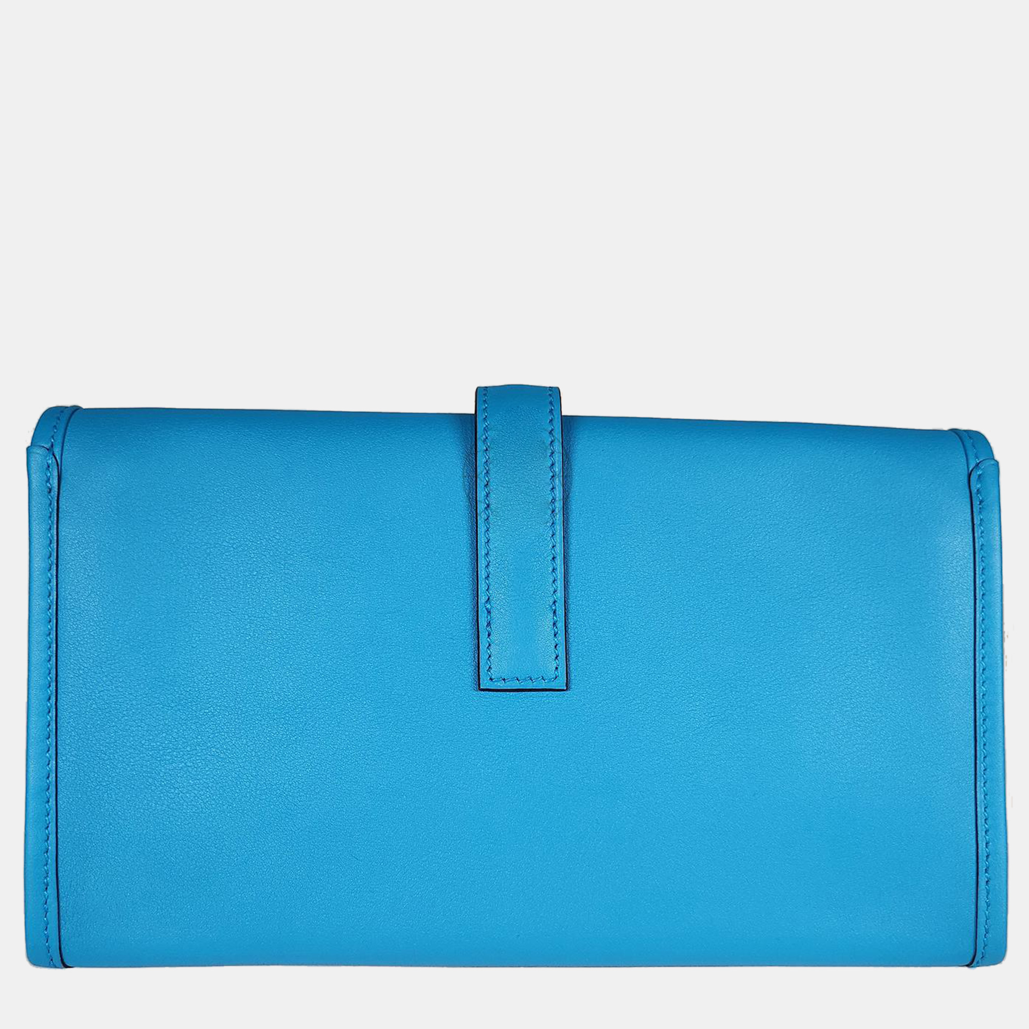 Hermes Bleu Zanzibar Swift Jige Duo Wallet PHW