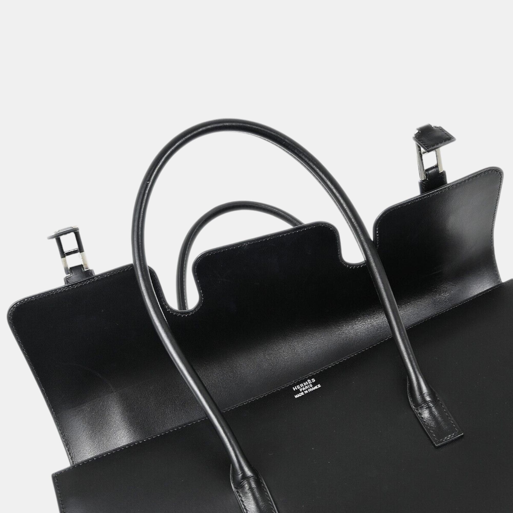 Hermes Black Box Calf Fjord Drag 2 37 Handbag