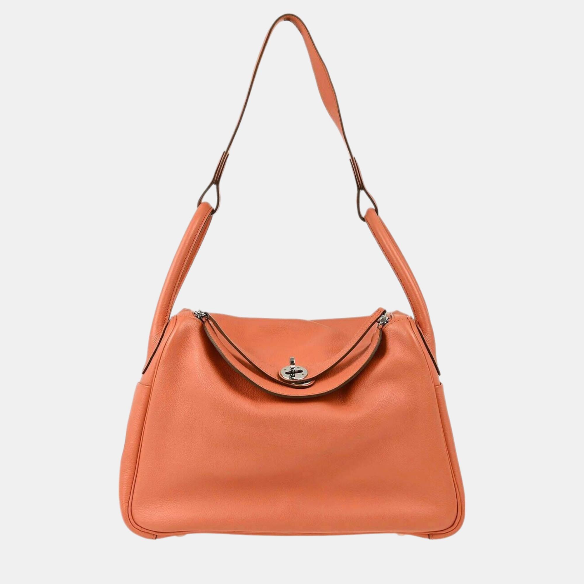 Hermes Pink Negonda Lindy 30 Shoulder Bag