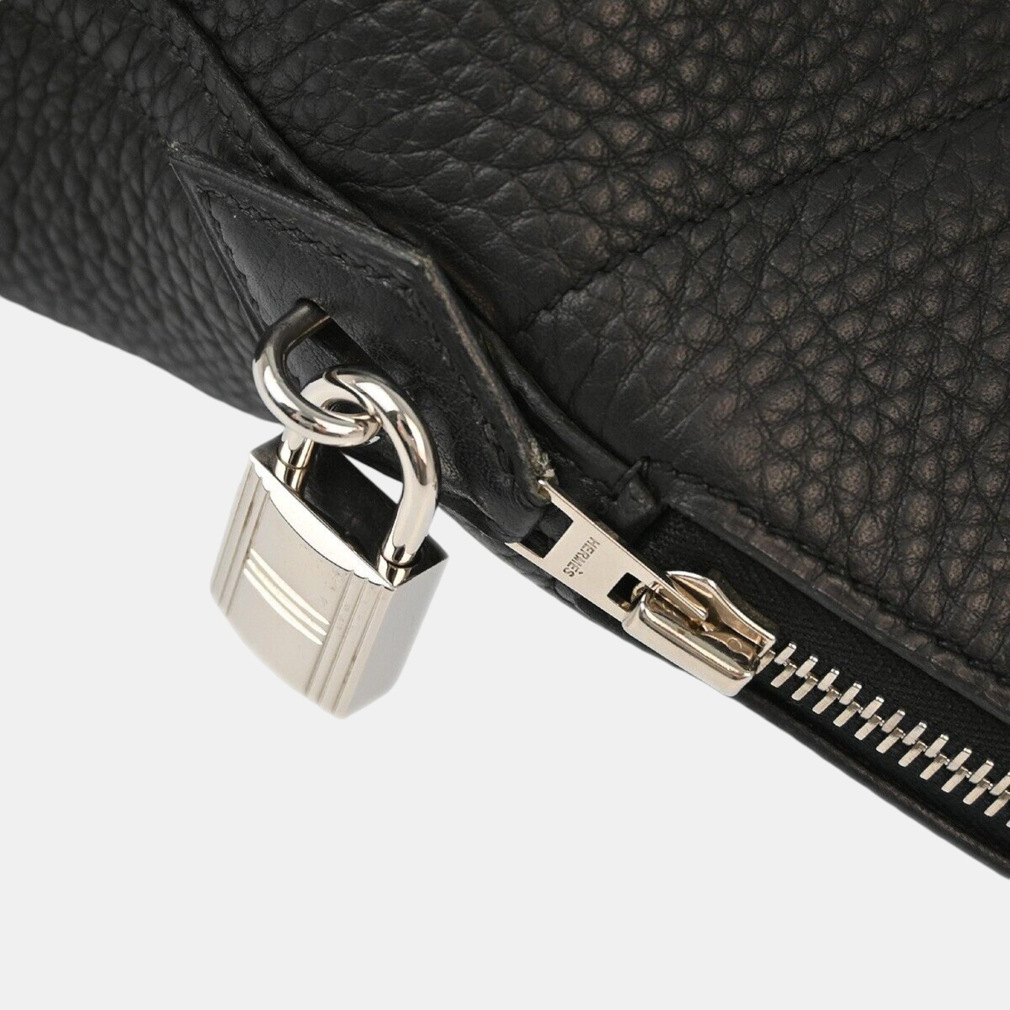 Hermes Black Taurillon Clemence Bolide 31 Handbag