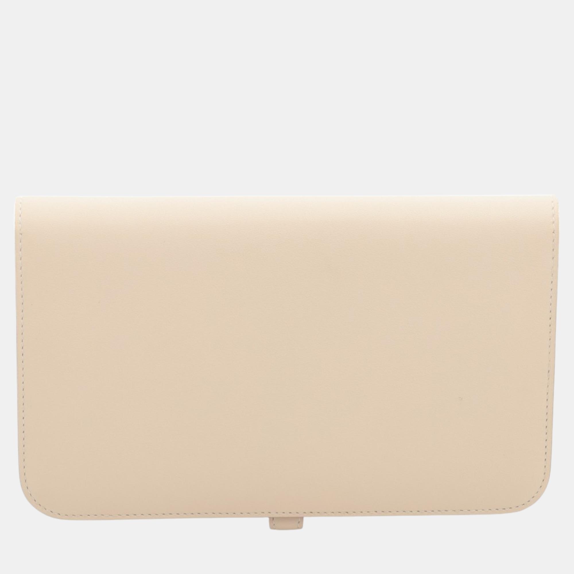 Hermes Beige Leather Dogon Wallet