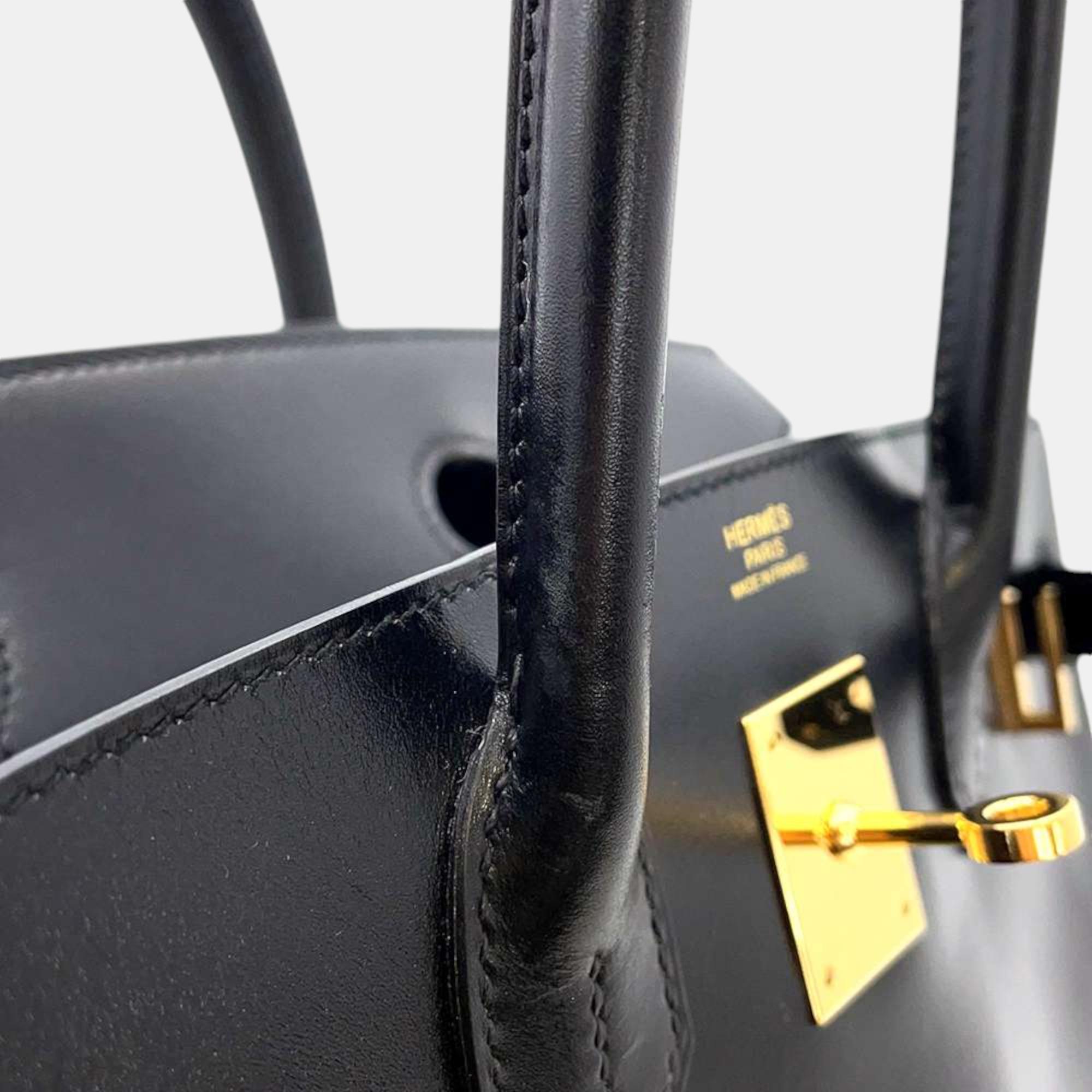 Hermes Birkin Black Box Calf Leather Size 30