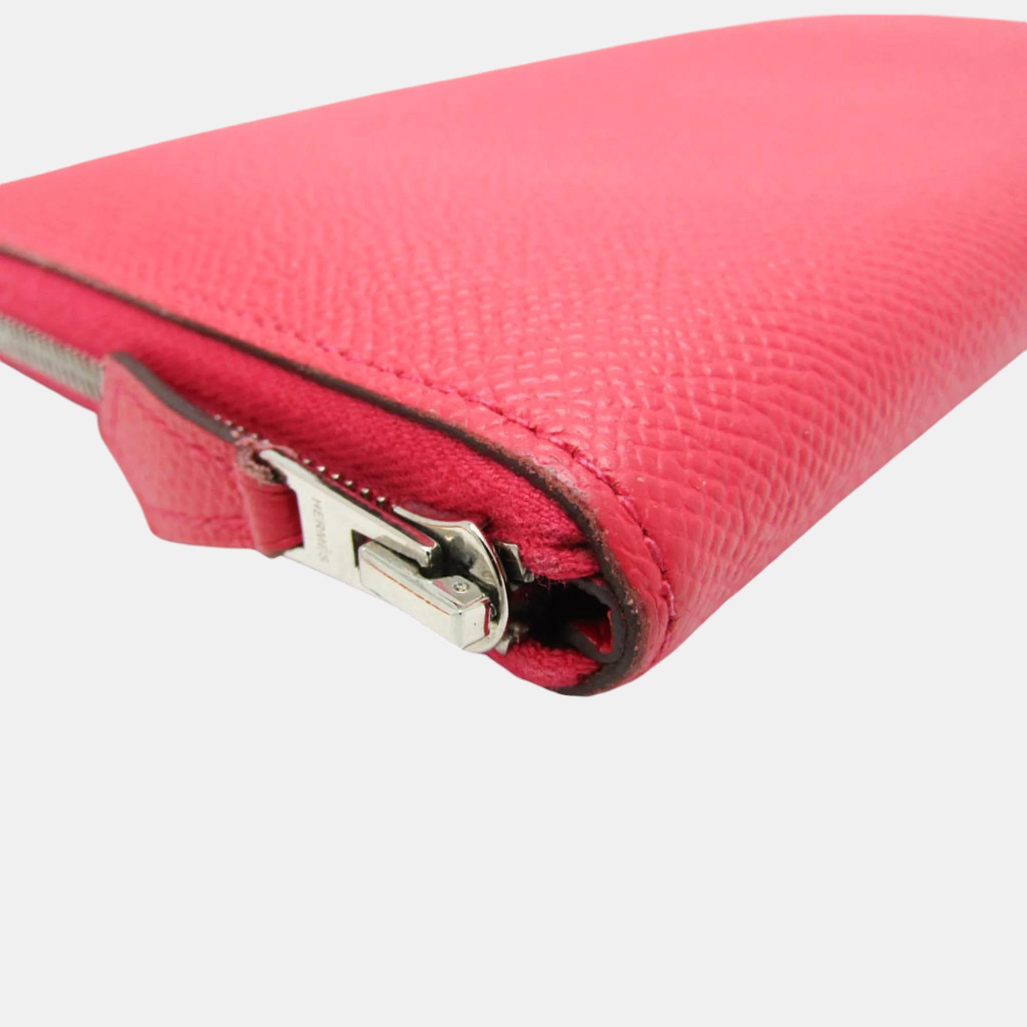 Hermes Pink Asap Long Epsom Leather Long Wallet