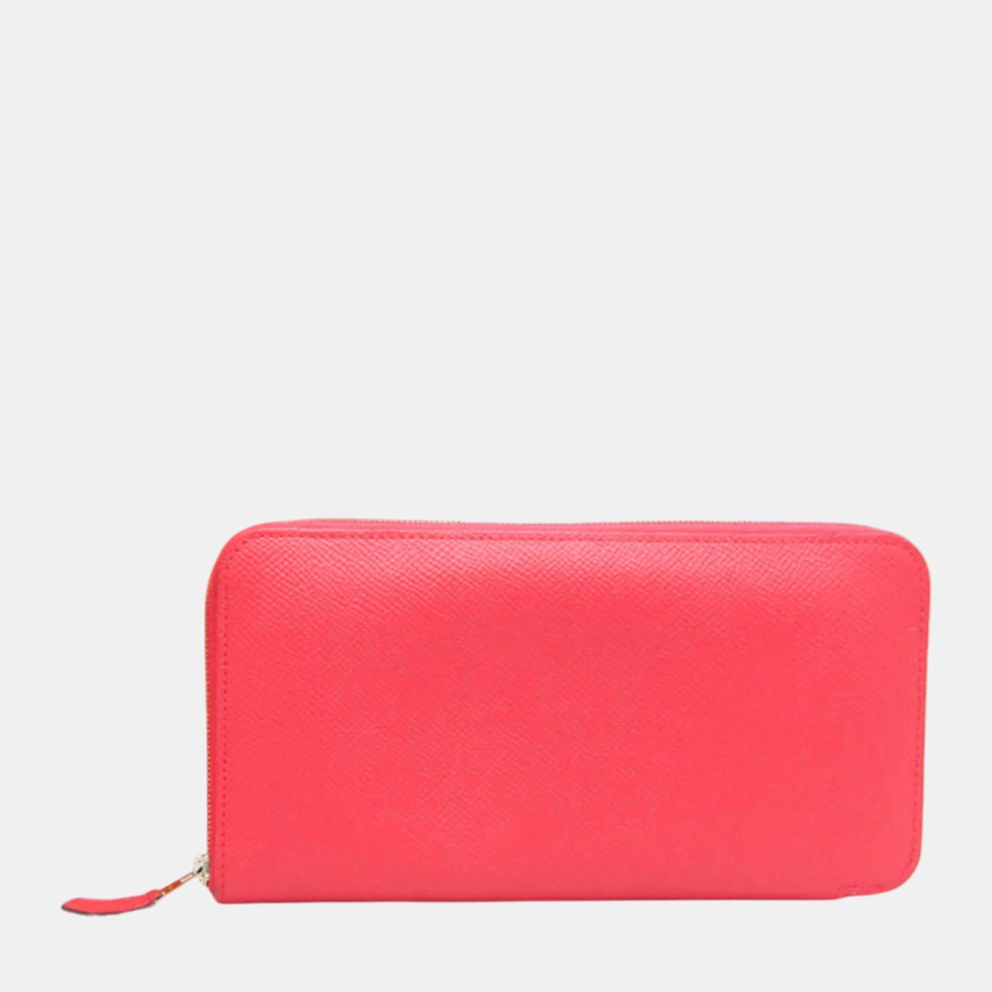 Hermes Pink Asap Long Epsom Leather Long Wallet