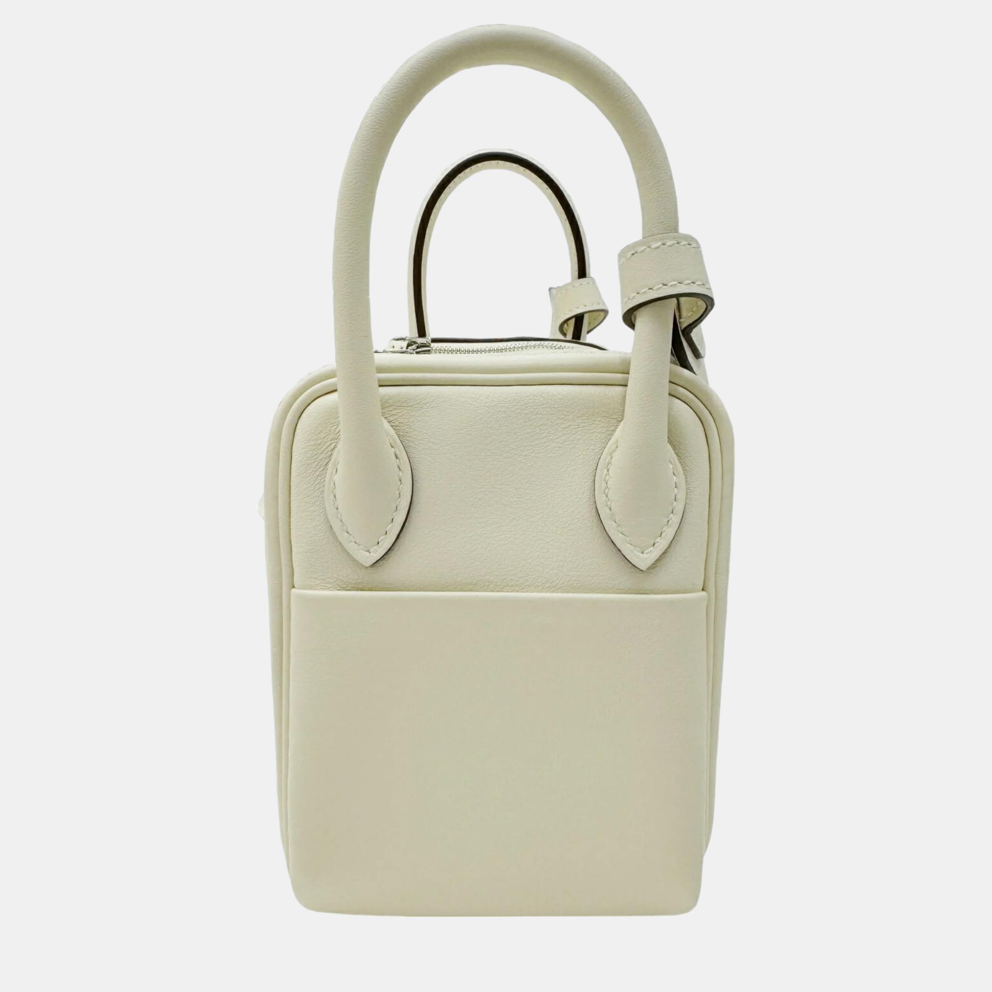 Hermes Ivory Lindy Verso Swift Nata Sesame Mini Bag