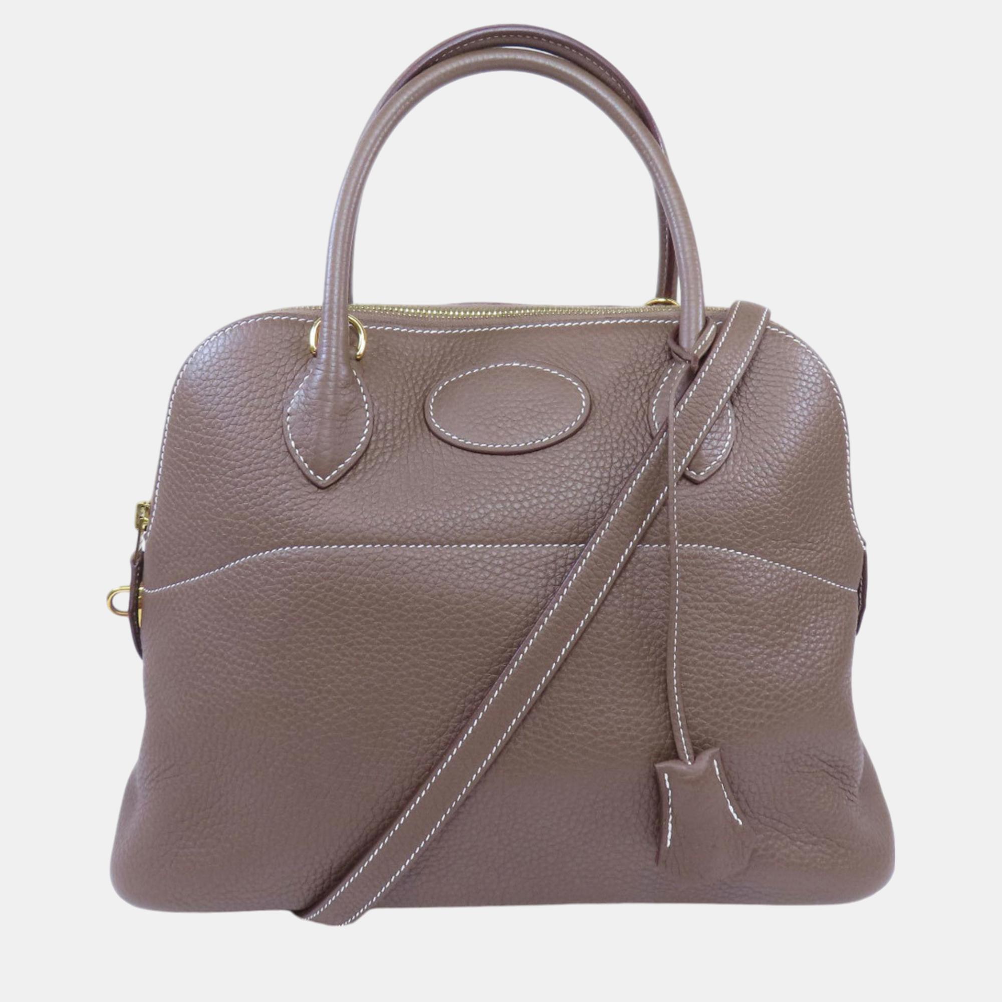 Hermes Taurillon Bolide 31 Etoupe Handbag