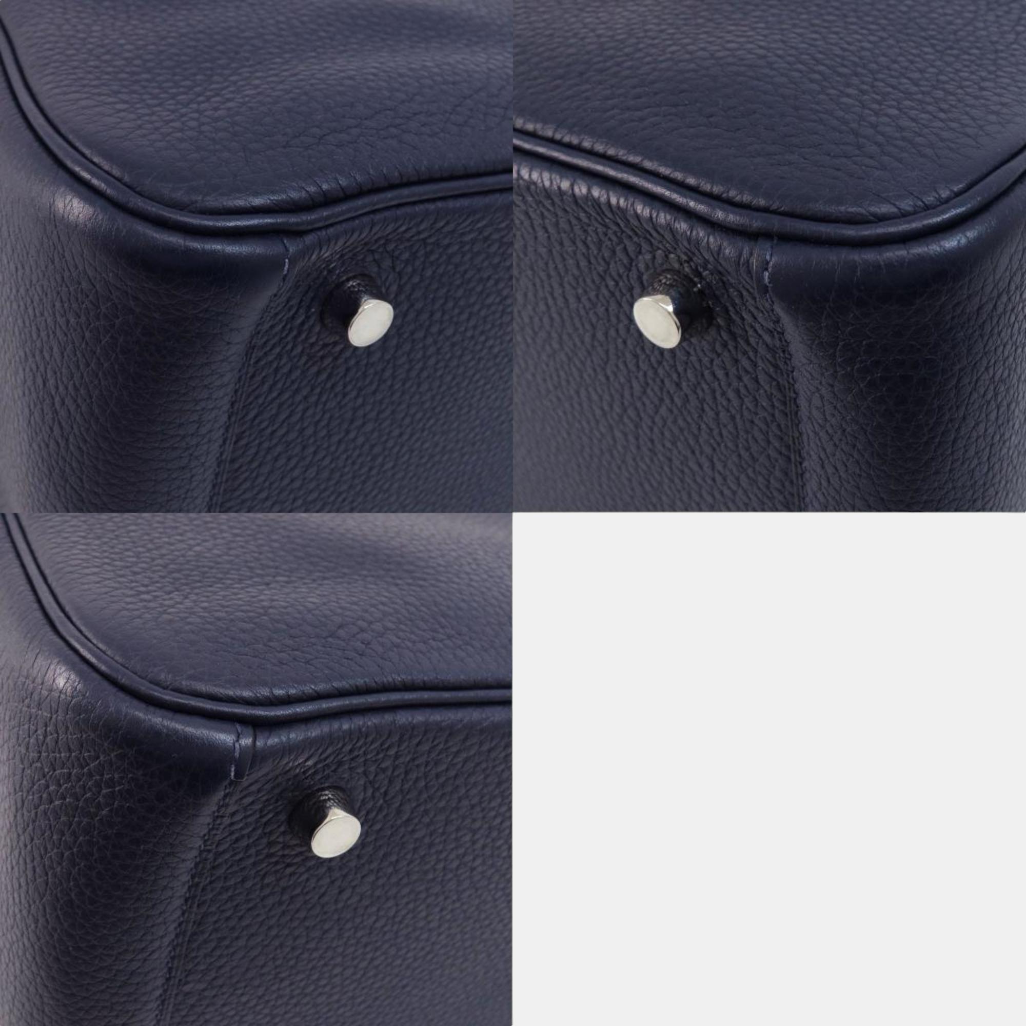 Hermes Taurillon Lindy 26 Blue Nuit Handbag