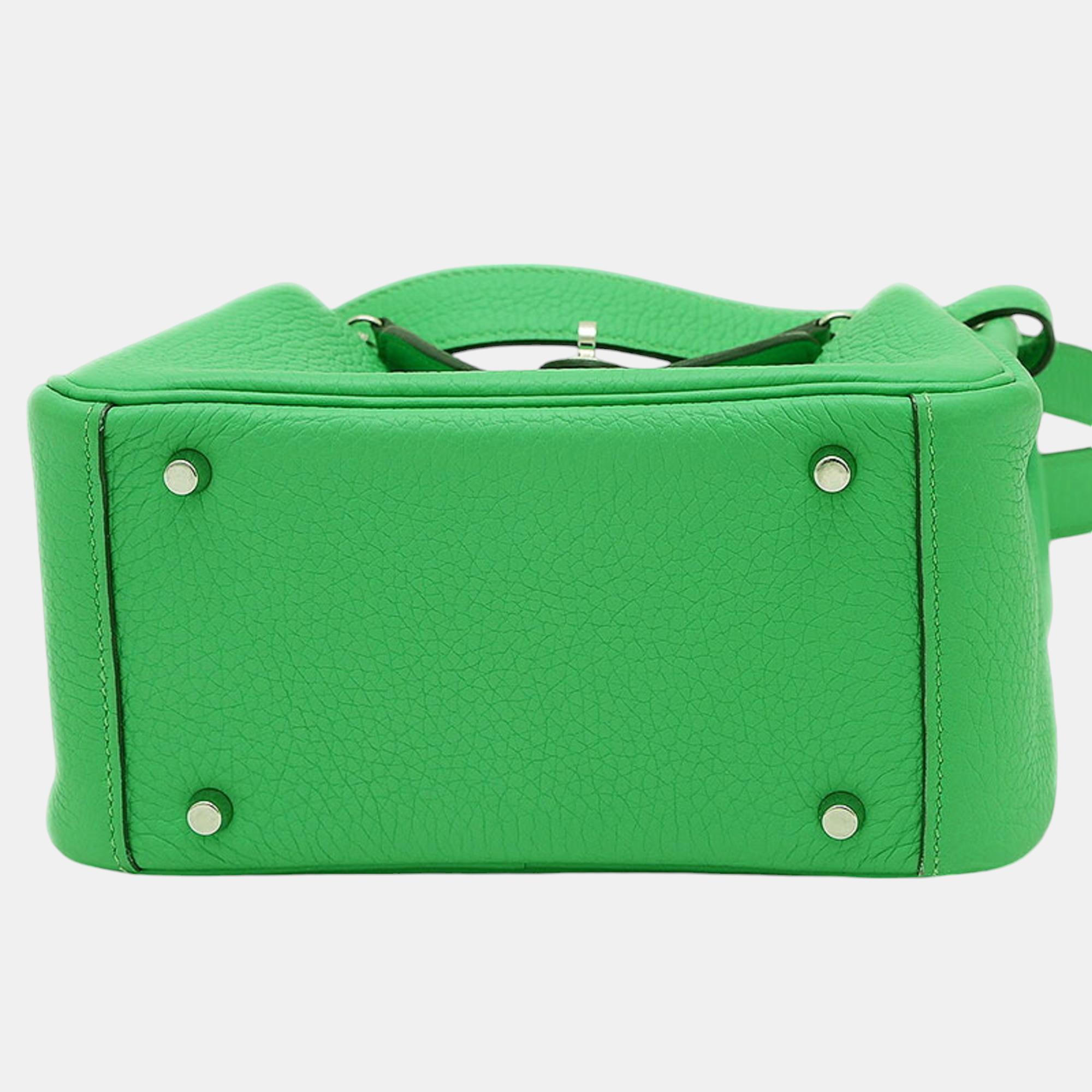 Hermes Vert Comic Taurillon Lindy Shoulder Bag