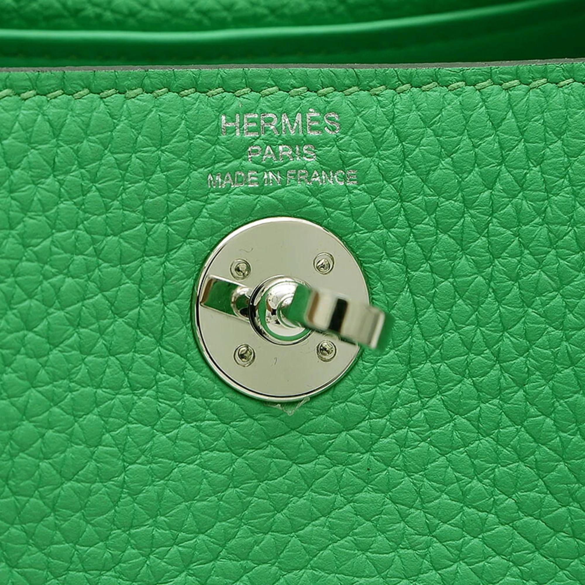 Hermes Vert Comic Taurillon Lindy Shoulder Bag