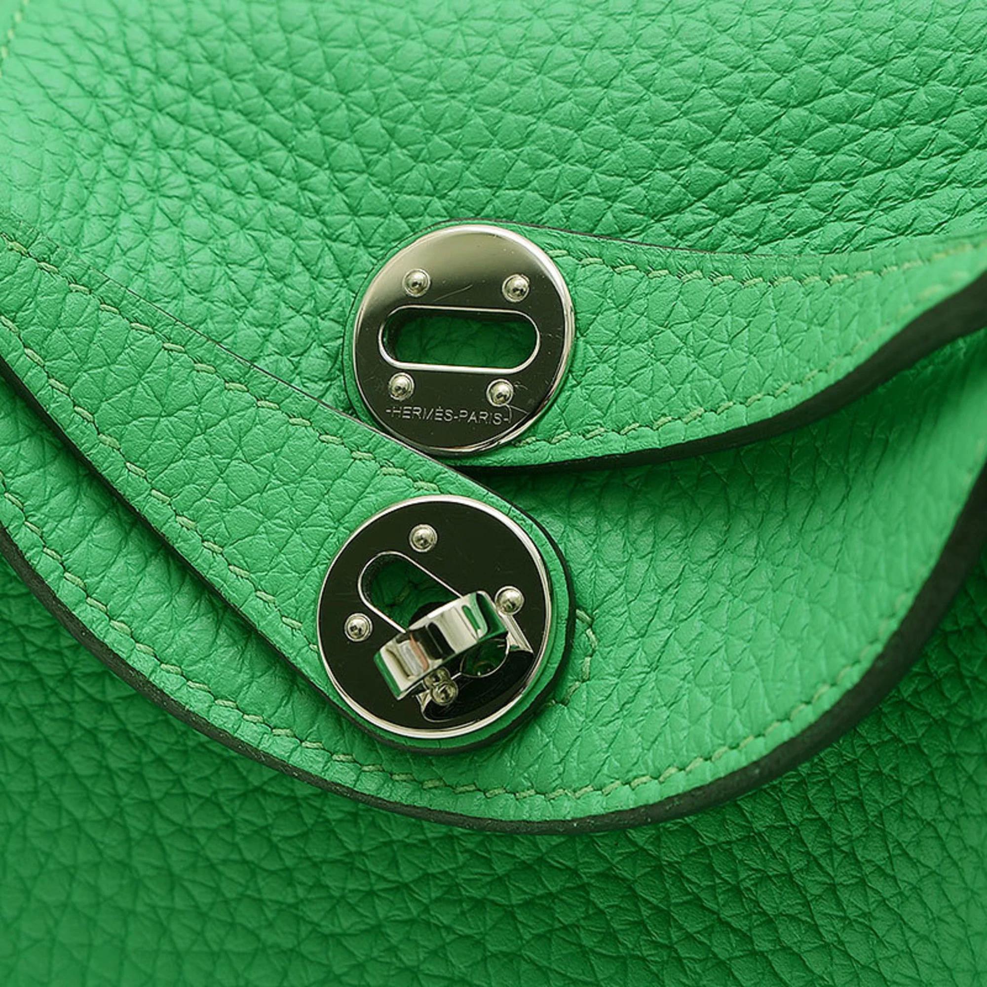 Hermes Vert Comic Taurillon Lindy Shoulder Bag