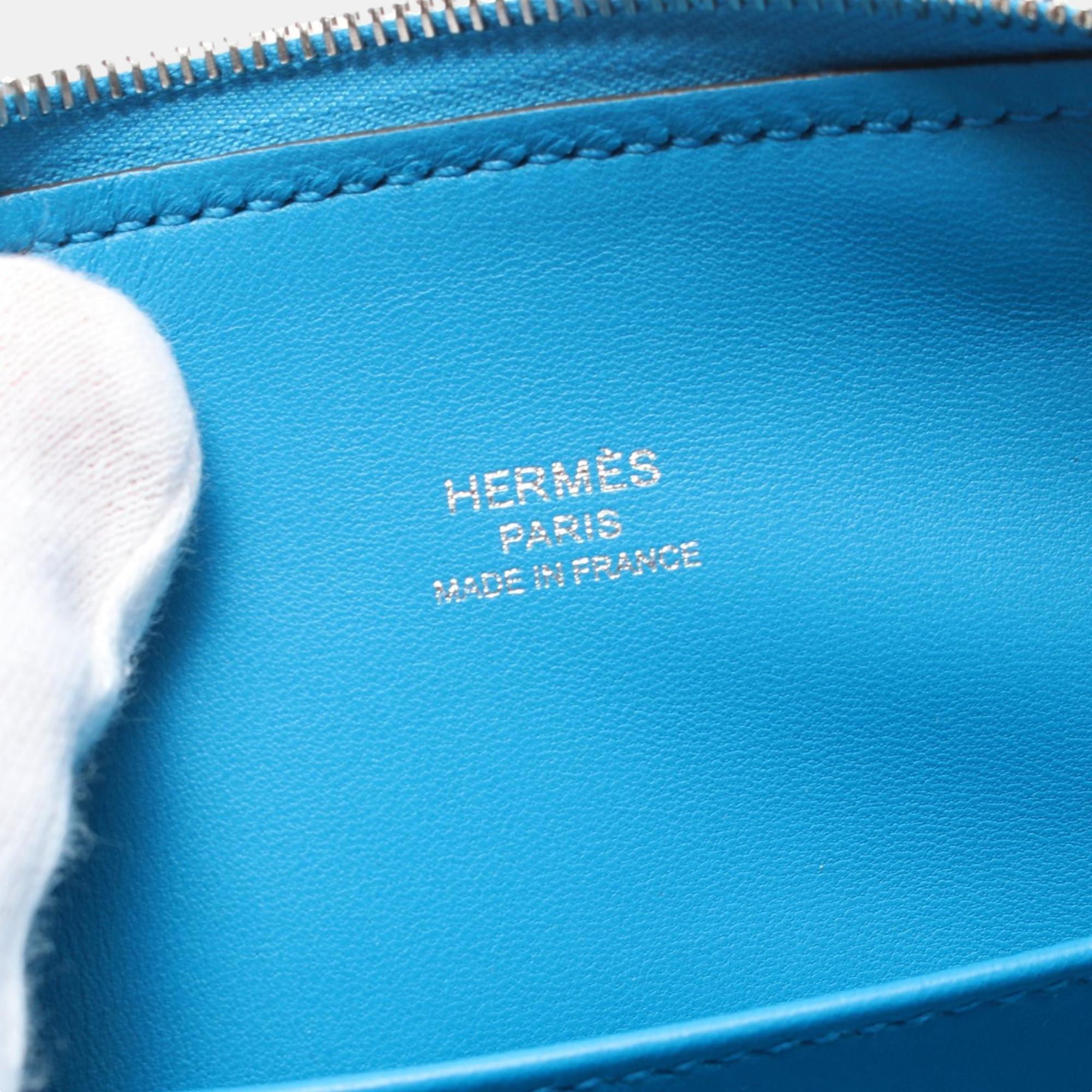 Hermes Blue Zanzibar Evercolor Bolide 18 Handbag