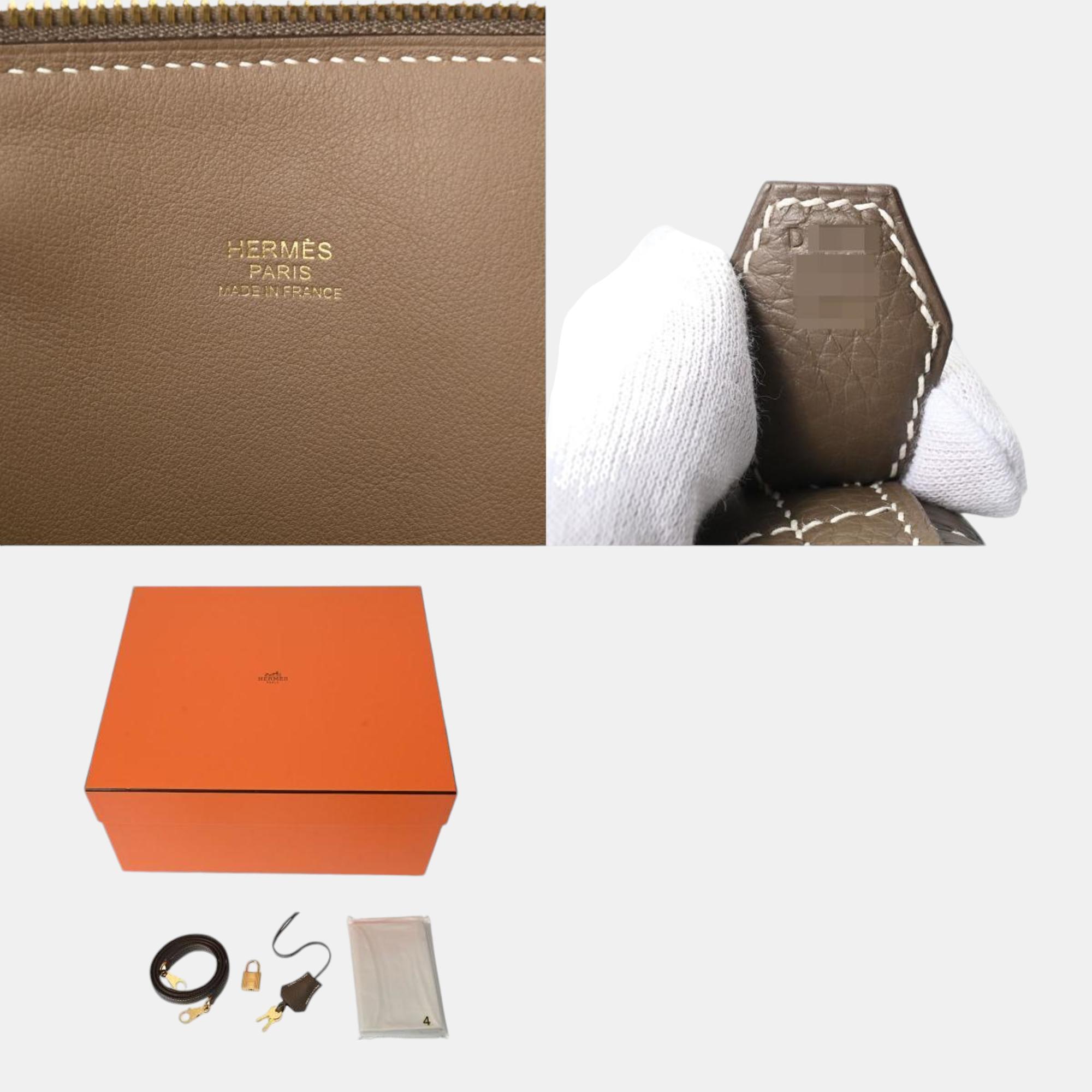 Hermes Bolide 31 Etoupe Taurillon Clece Handbag