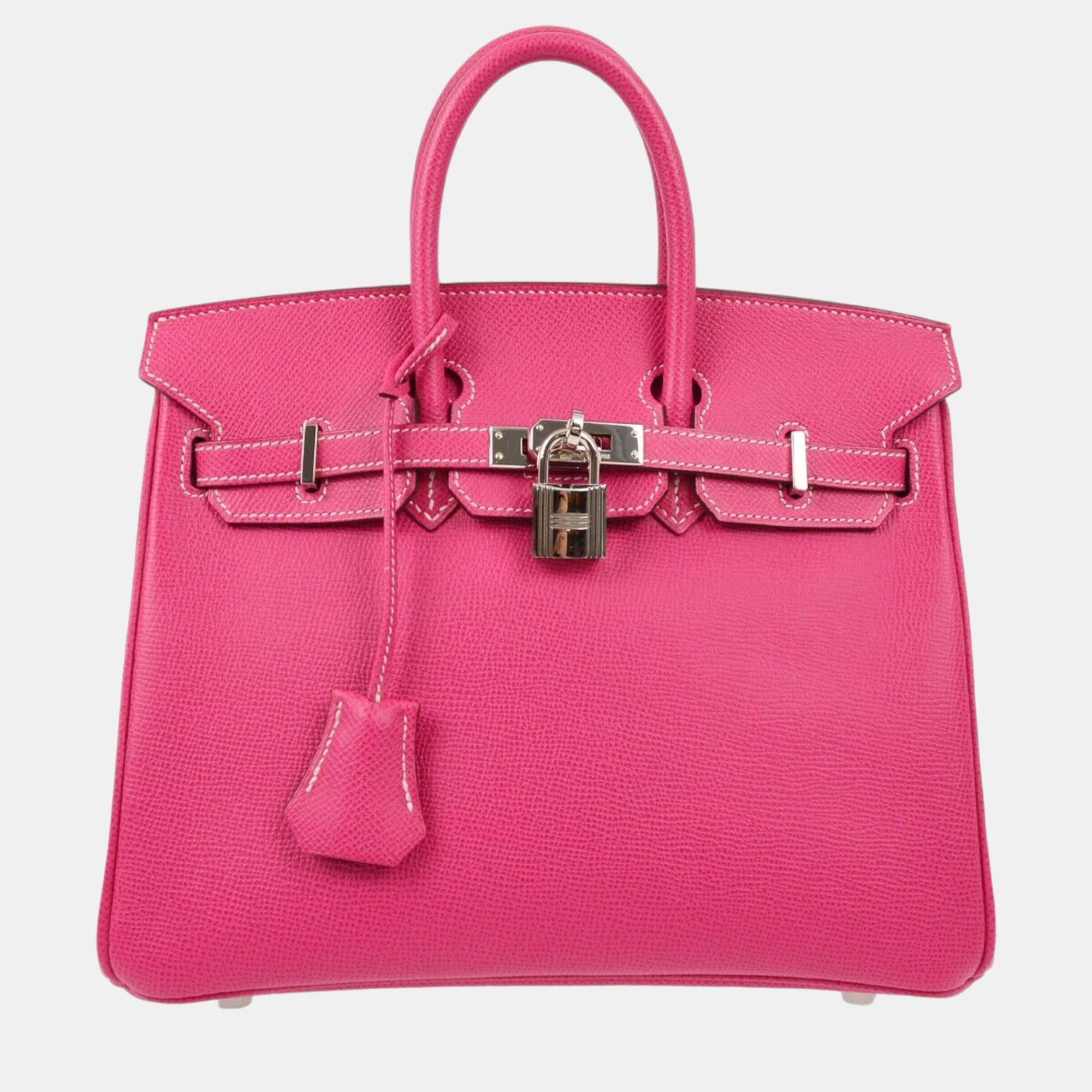 Hermes Rose Tyrien Epsom Birkin 25 Handbag