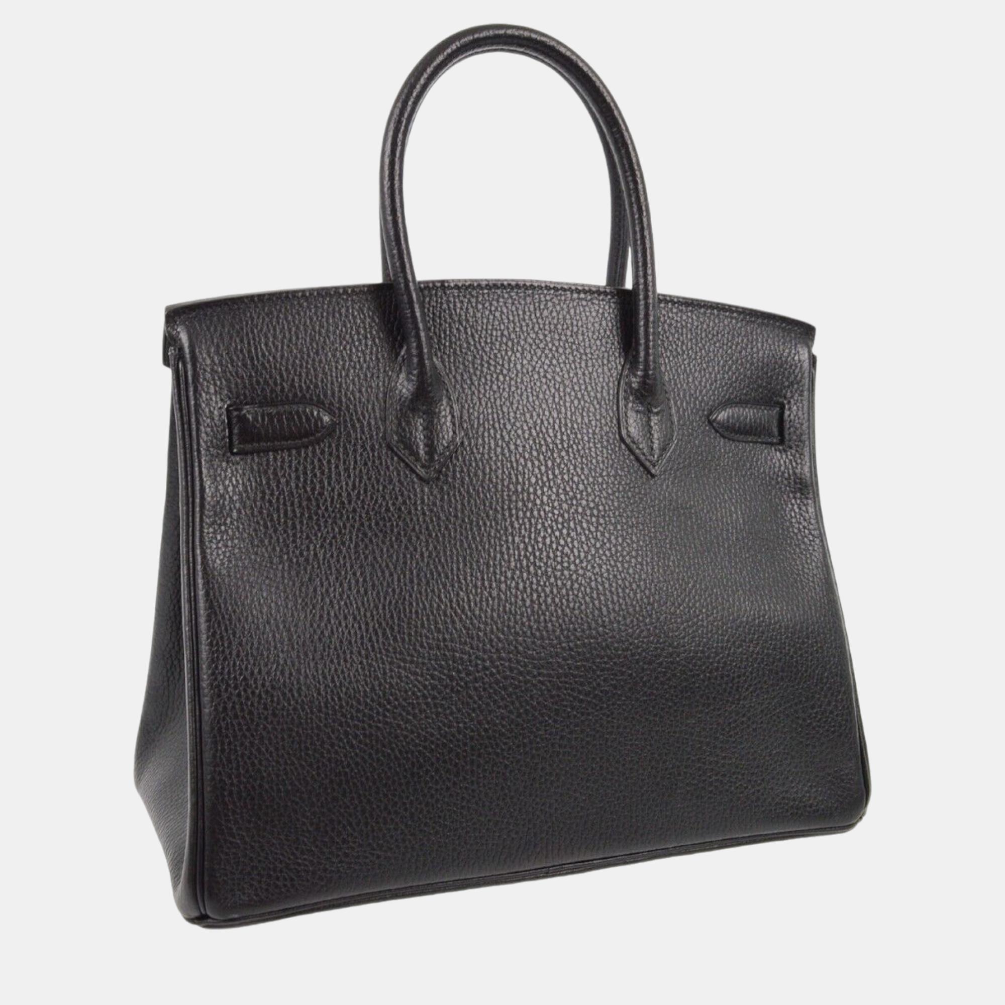 Hermes Black Ardennes Birkin 30 Handbag