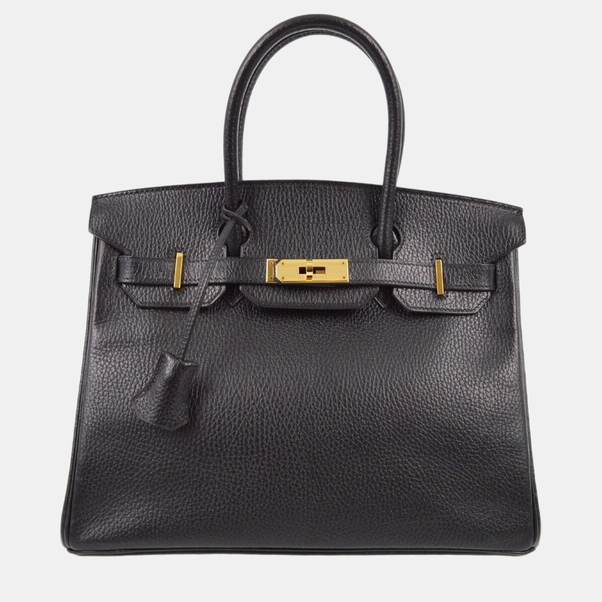 Hermes Black Ardennes Birkin 30 Handbag