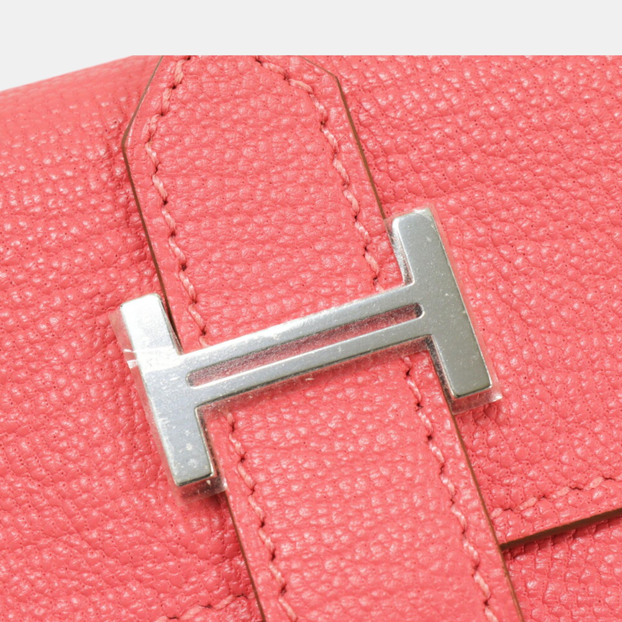 Hermes Chevre 4 Key Case Rose Lipstick Pink Leather